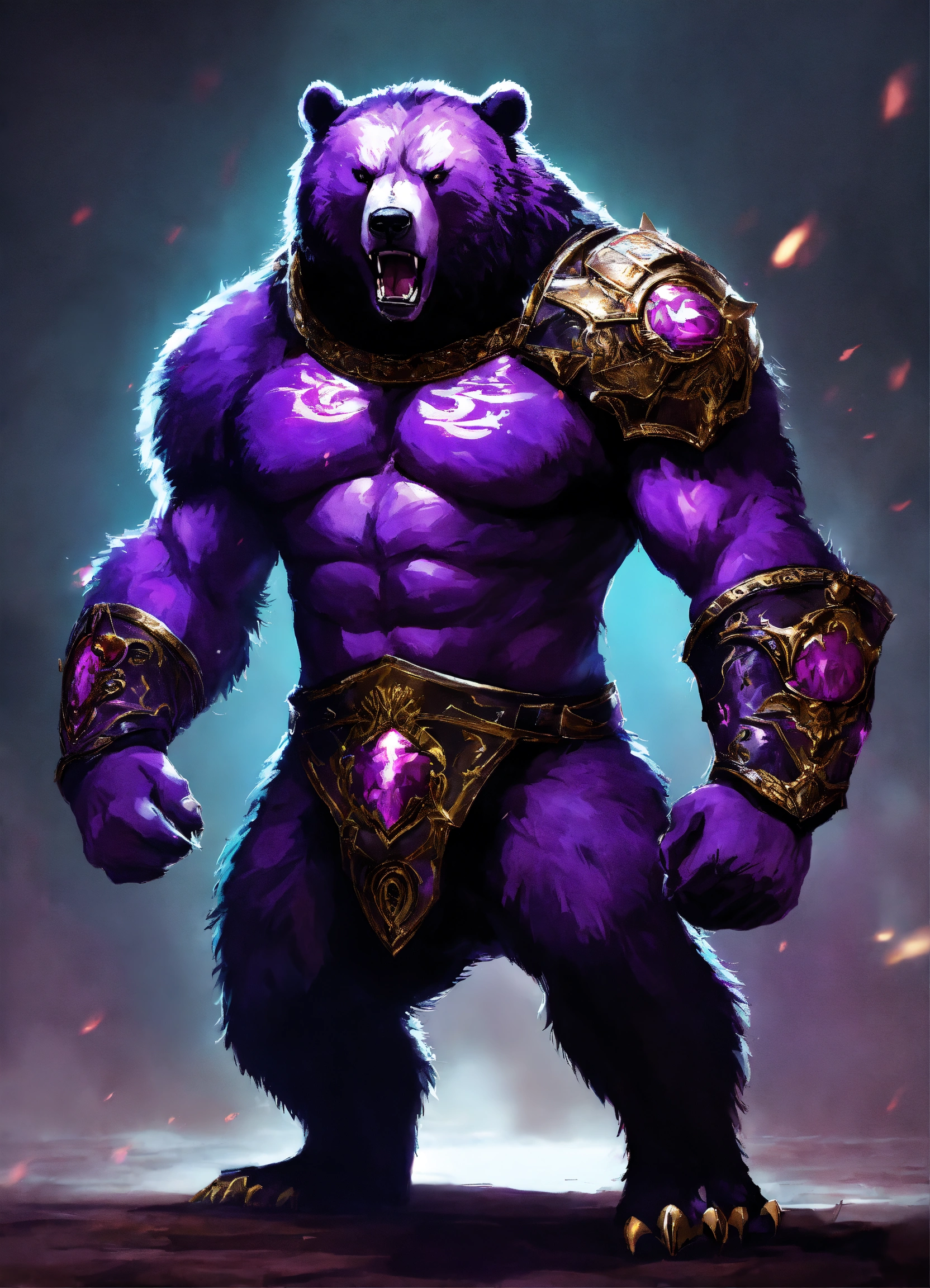 Lexica - Angry, savage, madness, rage bear, ancient, digital art, black ...