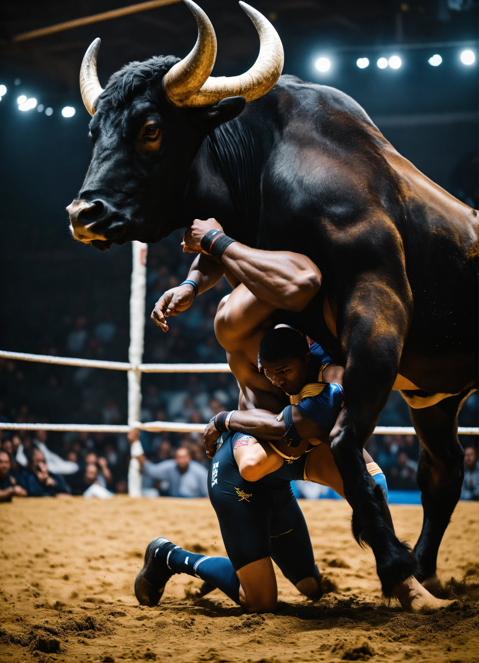 Lexica A Black Wrestler Grabbing A Bull By The Horns 4430