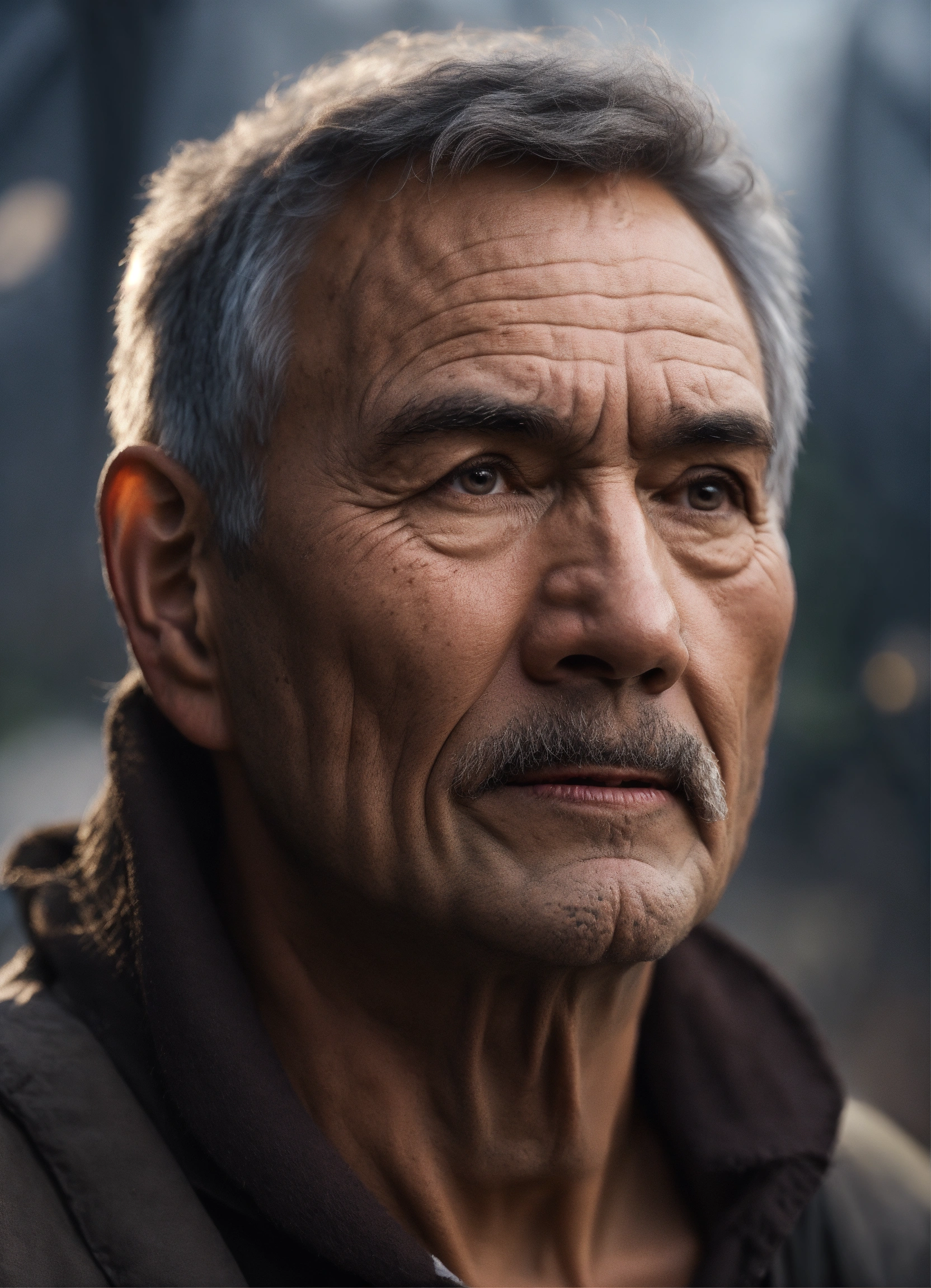 Lexica - A face man with strong character, old man, tent skin, black ...