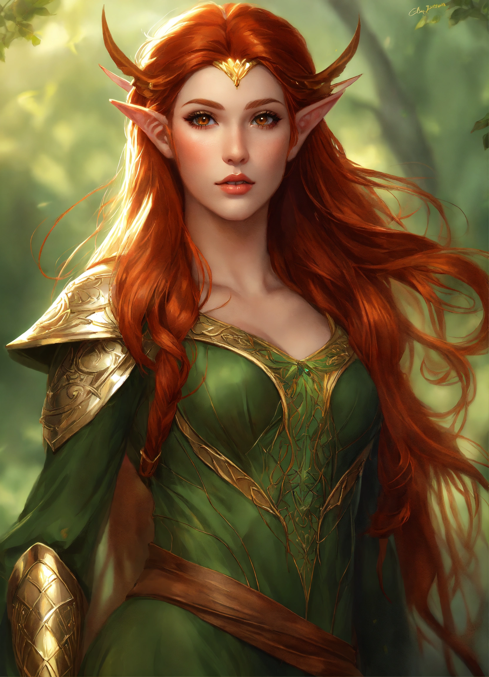 Lexica - A beautiful red haired elven princess. Art. Digital art. Art ...