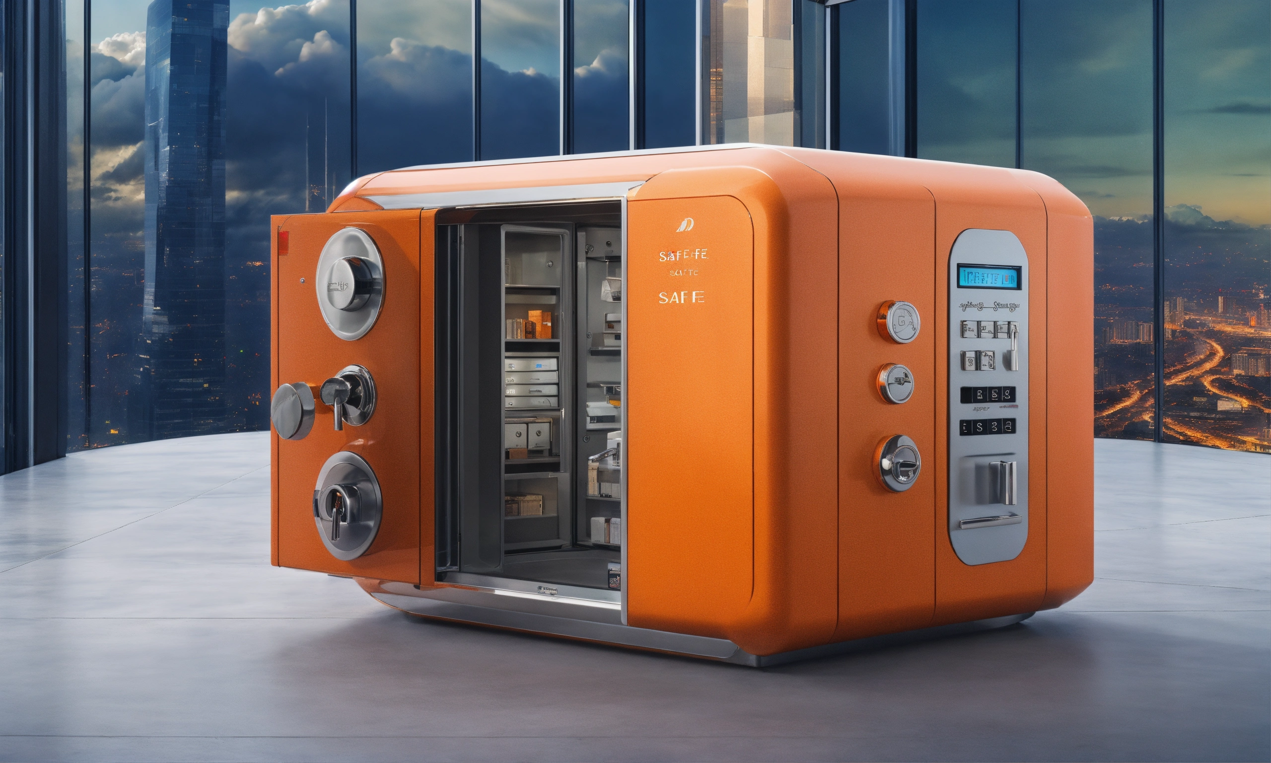 Lexica - Modern safe like a bank safe lock, new tiny flying apartment ...