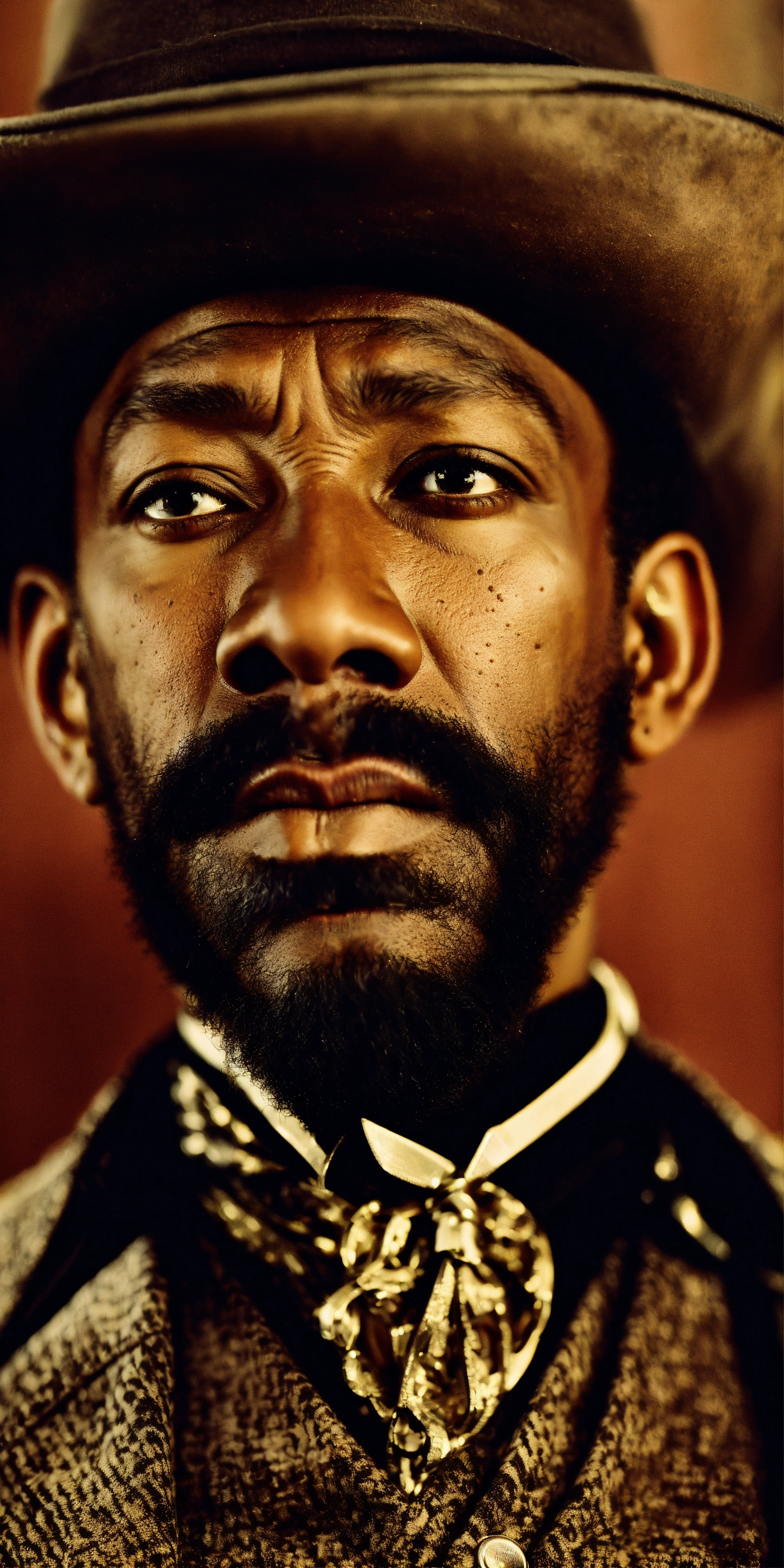Lexica - An intense close-up of Bass Reeves, showcasing the ...