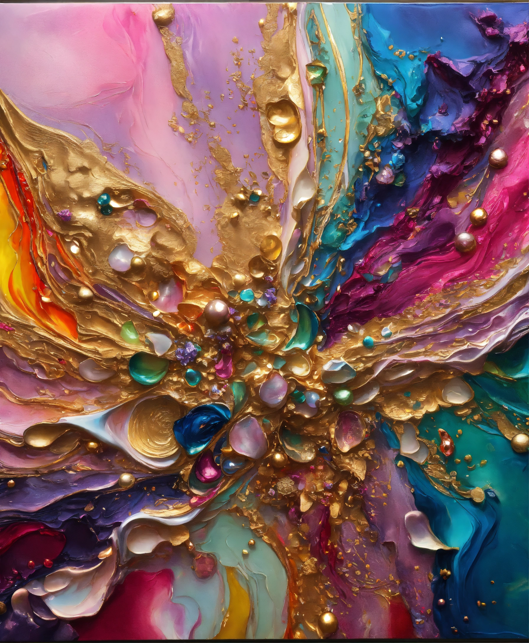 Lexica - Colorful abstract painting oil and water complex complicated ...