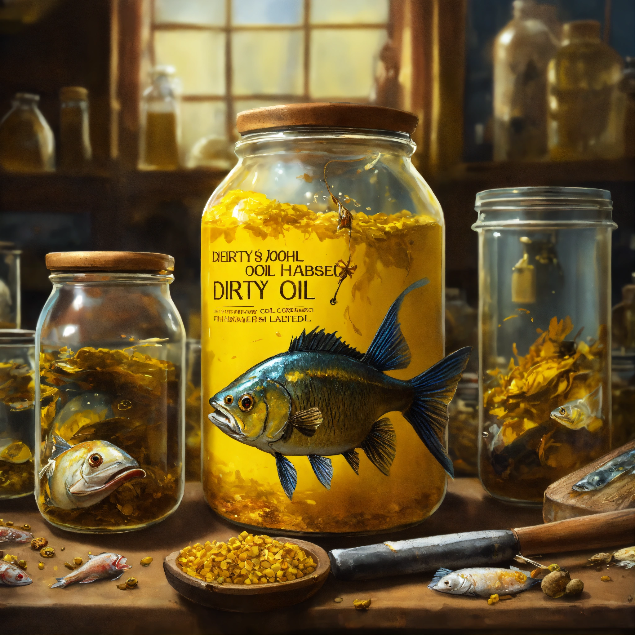 Lexica - Concept art of a vintage corked and labeled big jar of dirty ...