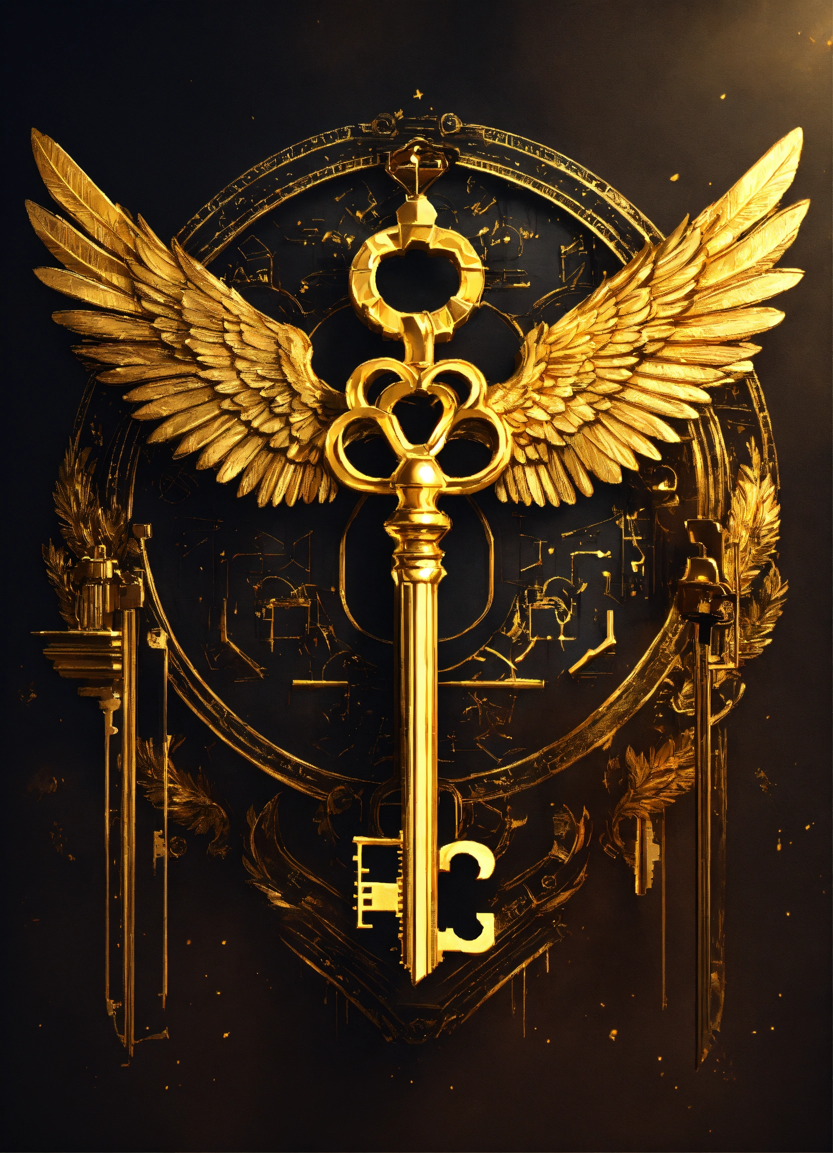 Lexica - Draw a golden winged key logo ,cinematik, 4k