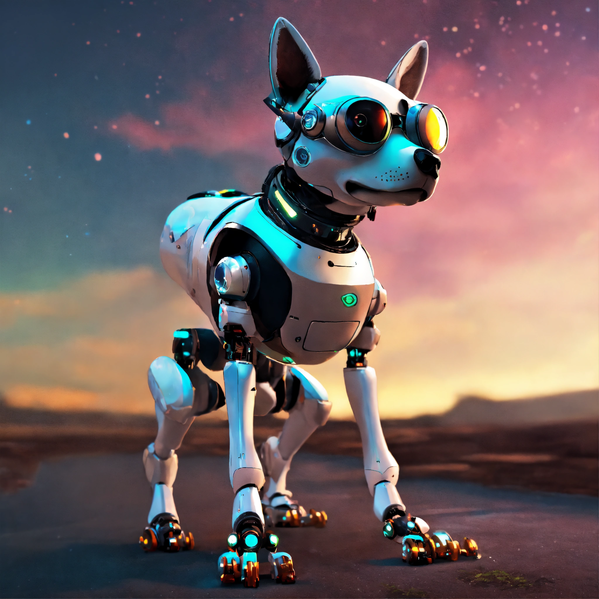 Lexica - Frog dog inu immaculate full body cyberpunk style robot with ...