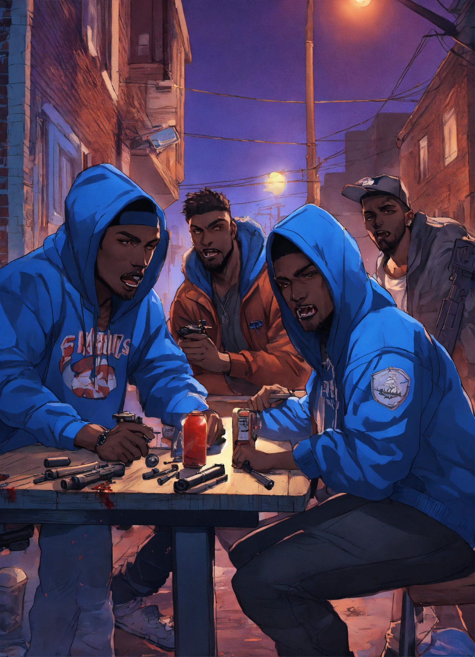 Lexica - Werewolves in hoodies and baseball caps with the words FANG ...