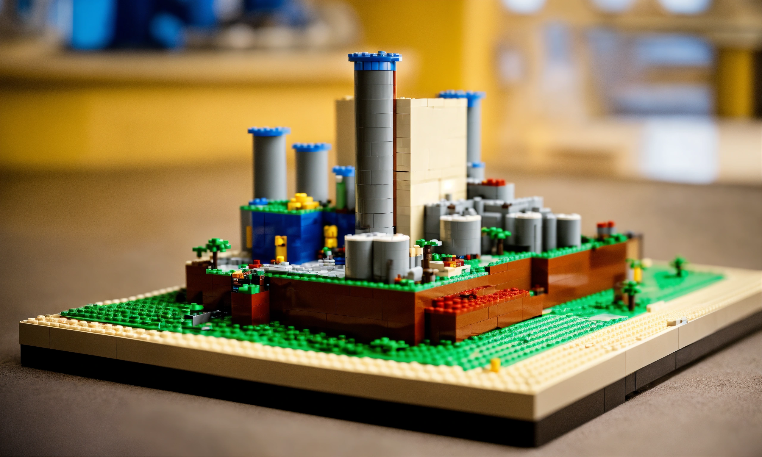 Lexica - A LEGO set for a Nuclear power plant, tilt shift photography