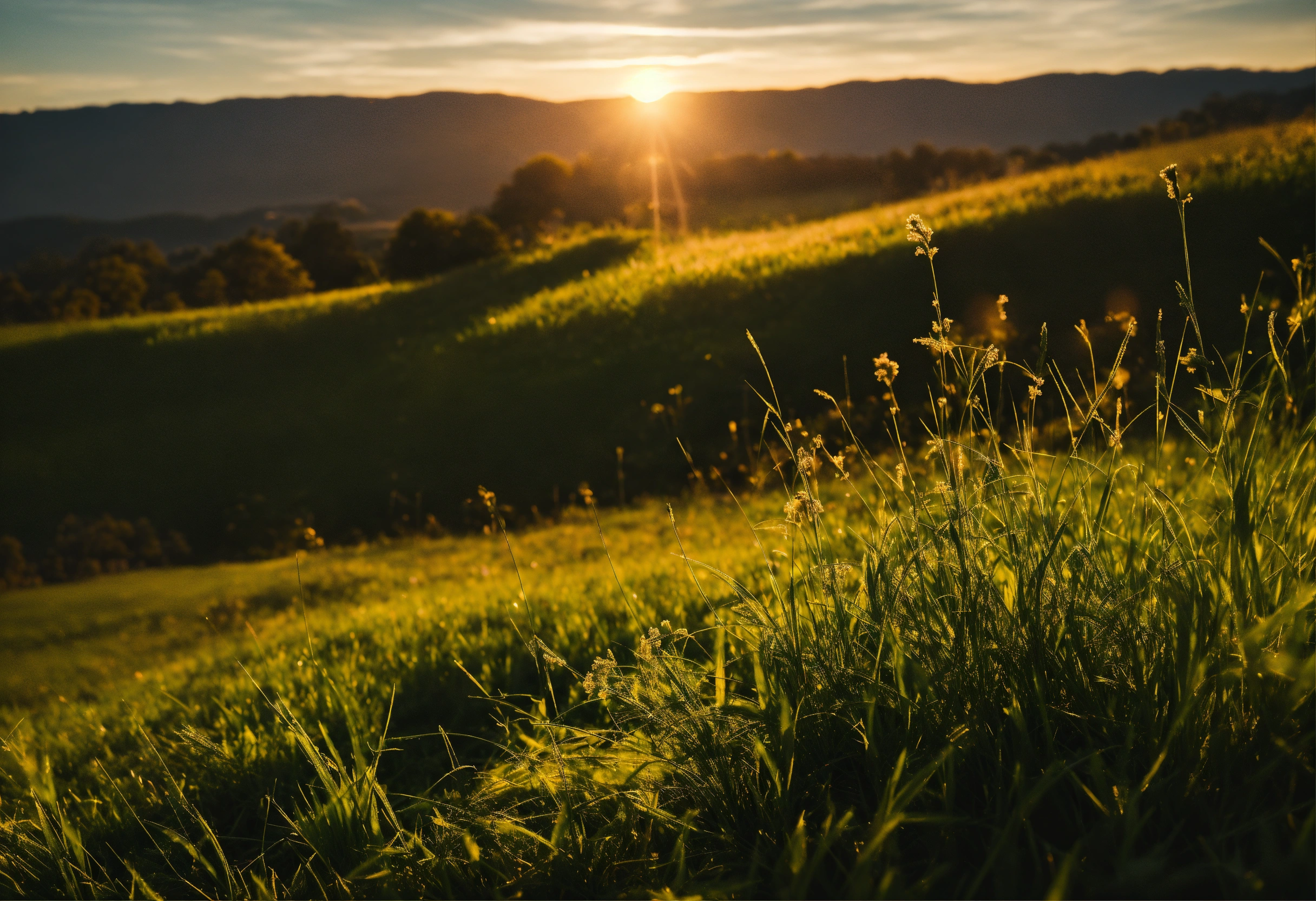Lexica - Point of view from the ground of a grassy pasture landscape at ...