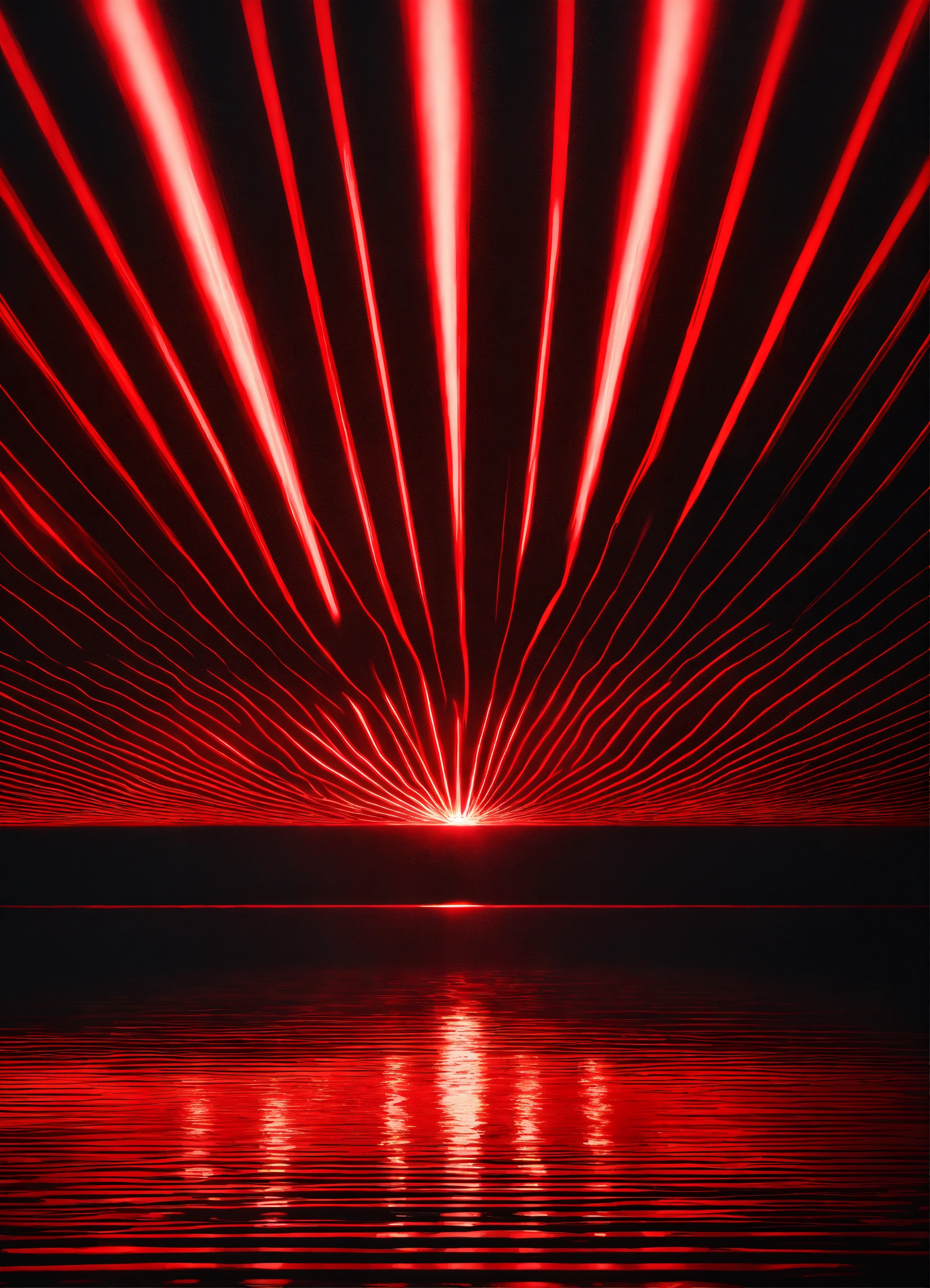 Lexica - Hyper realistic opaque red metallic rays of light reflecting ...