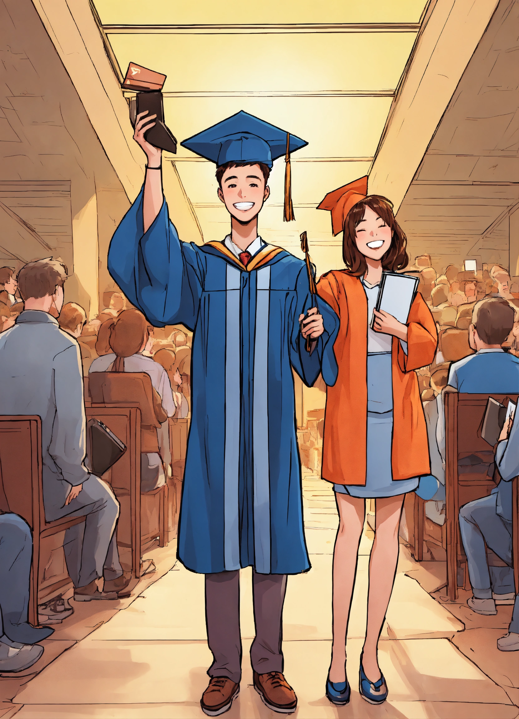 Lexica - Comic a young guy graduating from the University, taking a ...