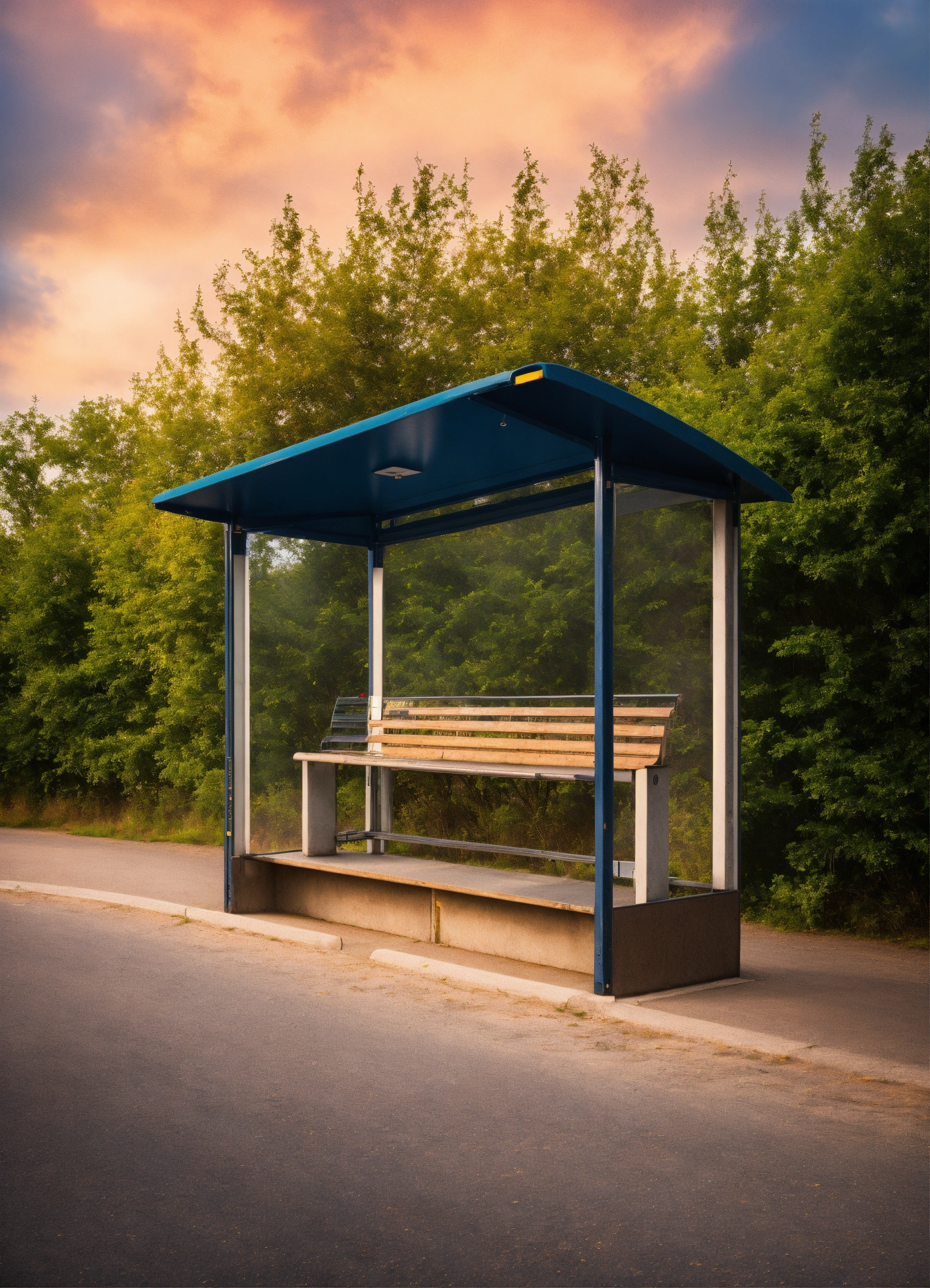 Lexica - Small bus stop whit travelers