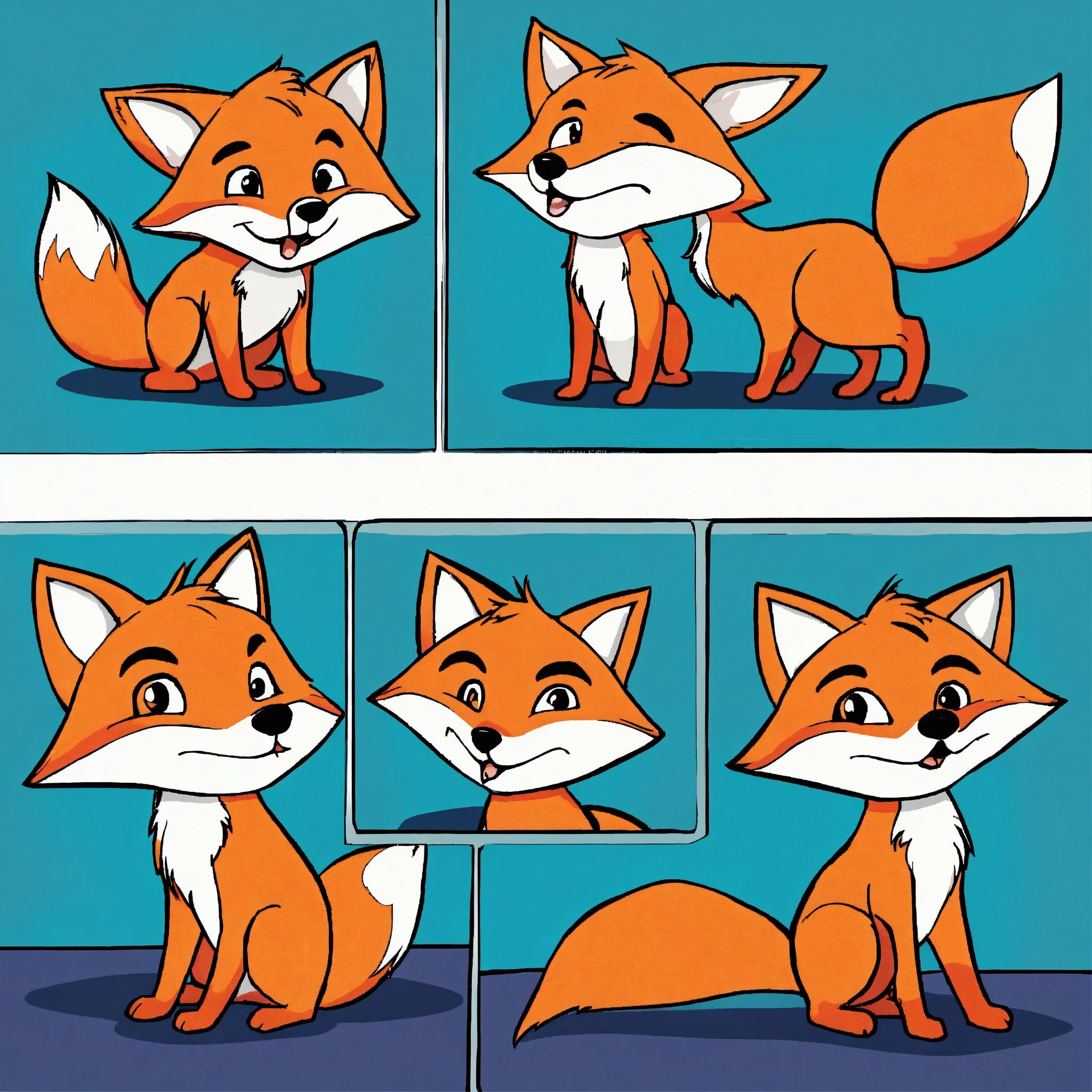 Lexica - Fox in 3 ways cartoon