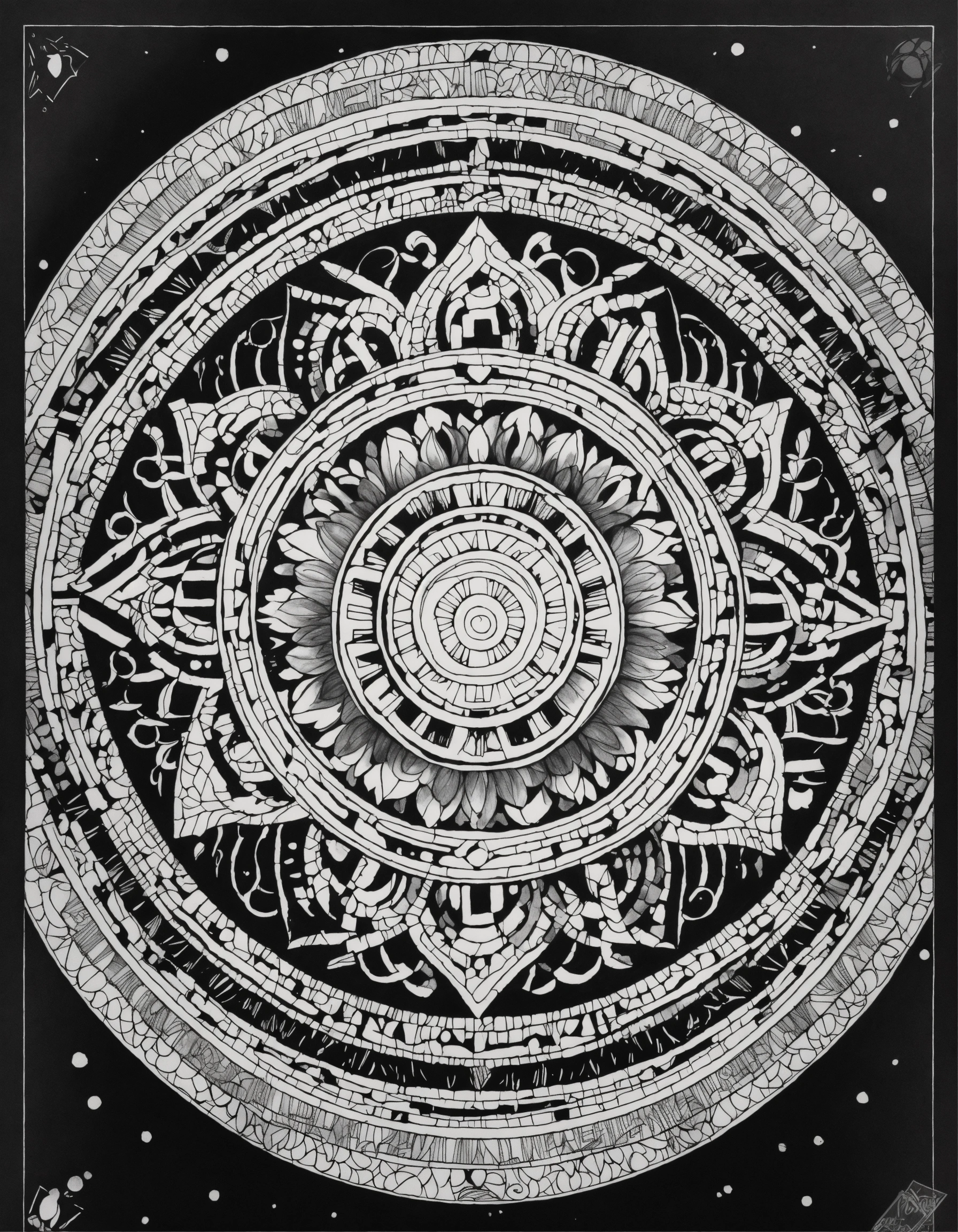 Lexica - A black and white drawing for a coloring book, black thin ...