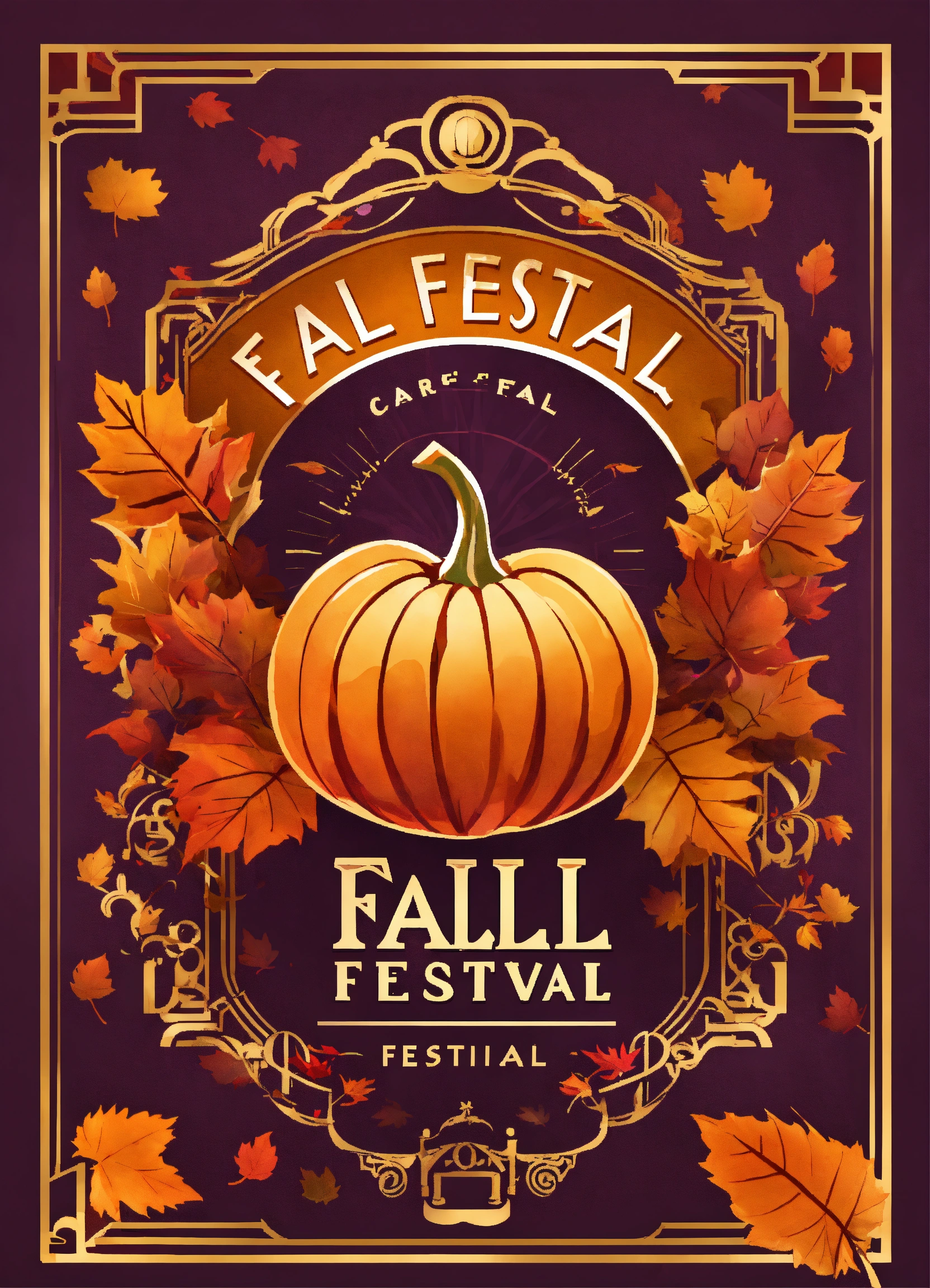 Lexica - Fall festival logo, vector, art deco, carnival design