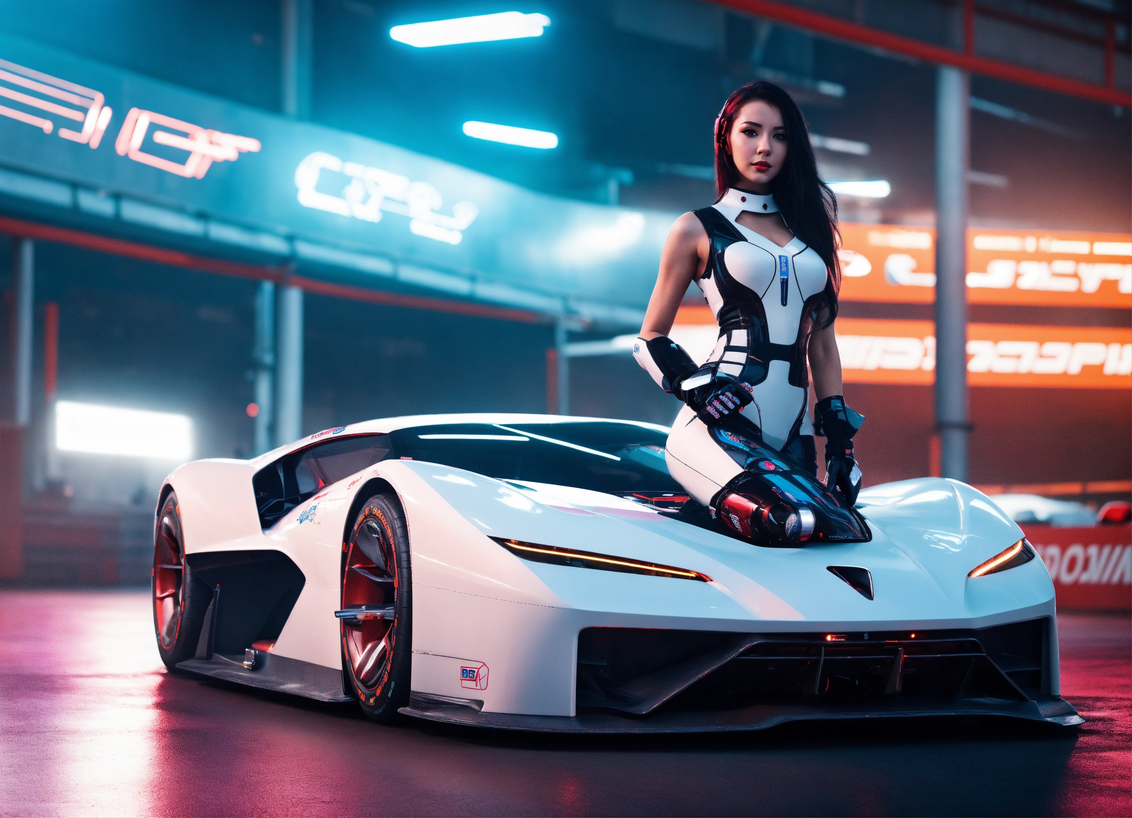 Lexica - Full body Photo, Cyberpunk Dream girl, futuristic cyber race ...