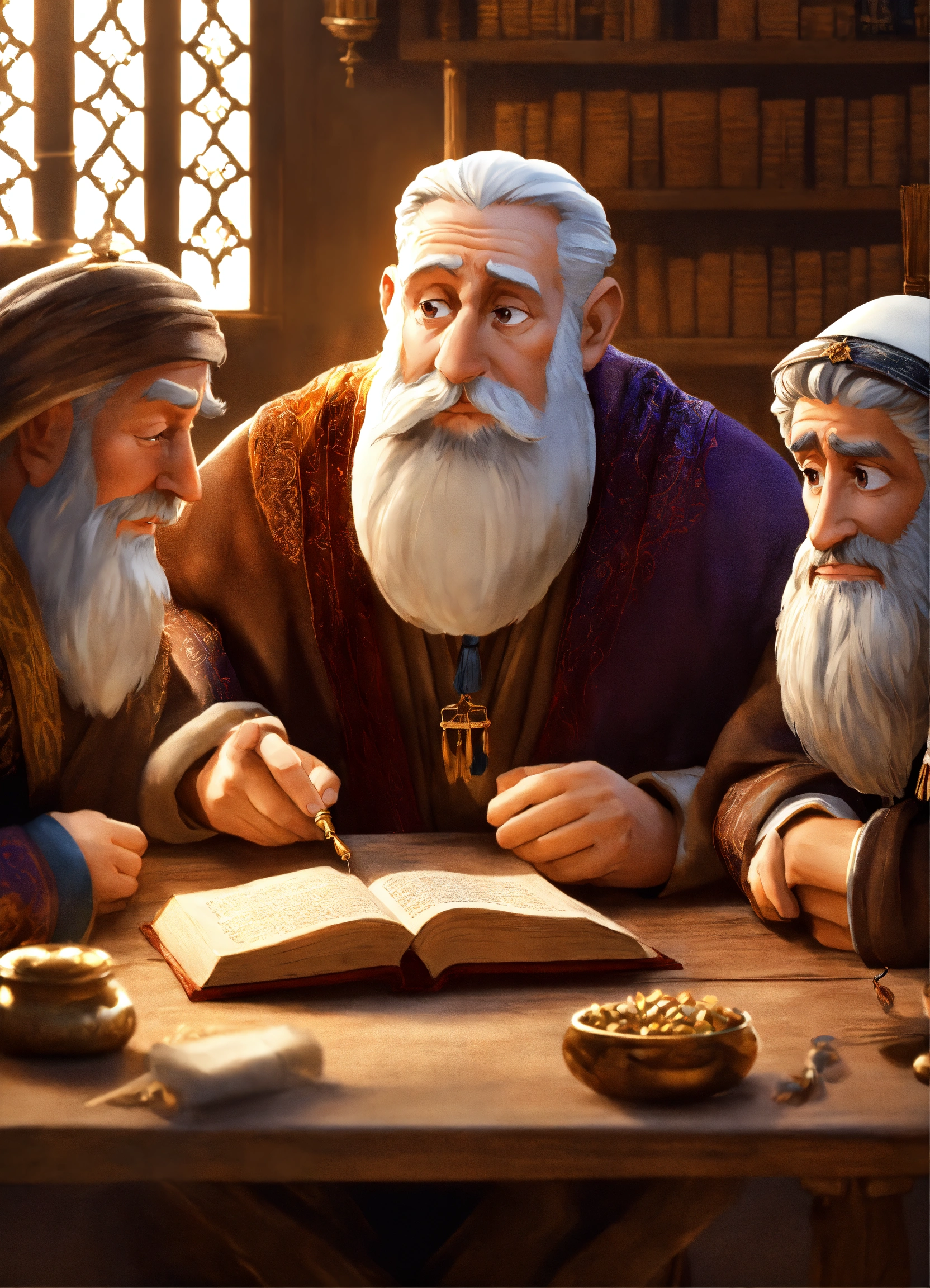 Lexica - Three Jews from the Middle Ages, righteous, with white beards ...
