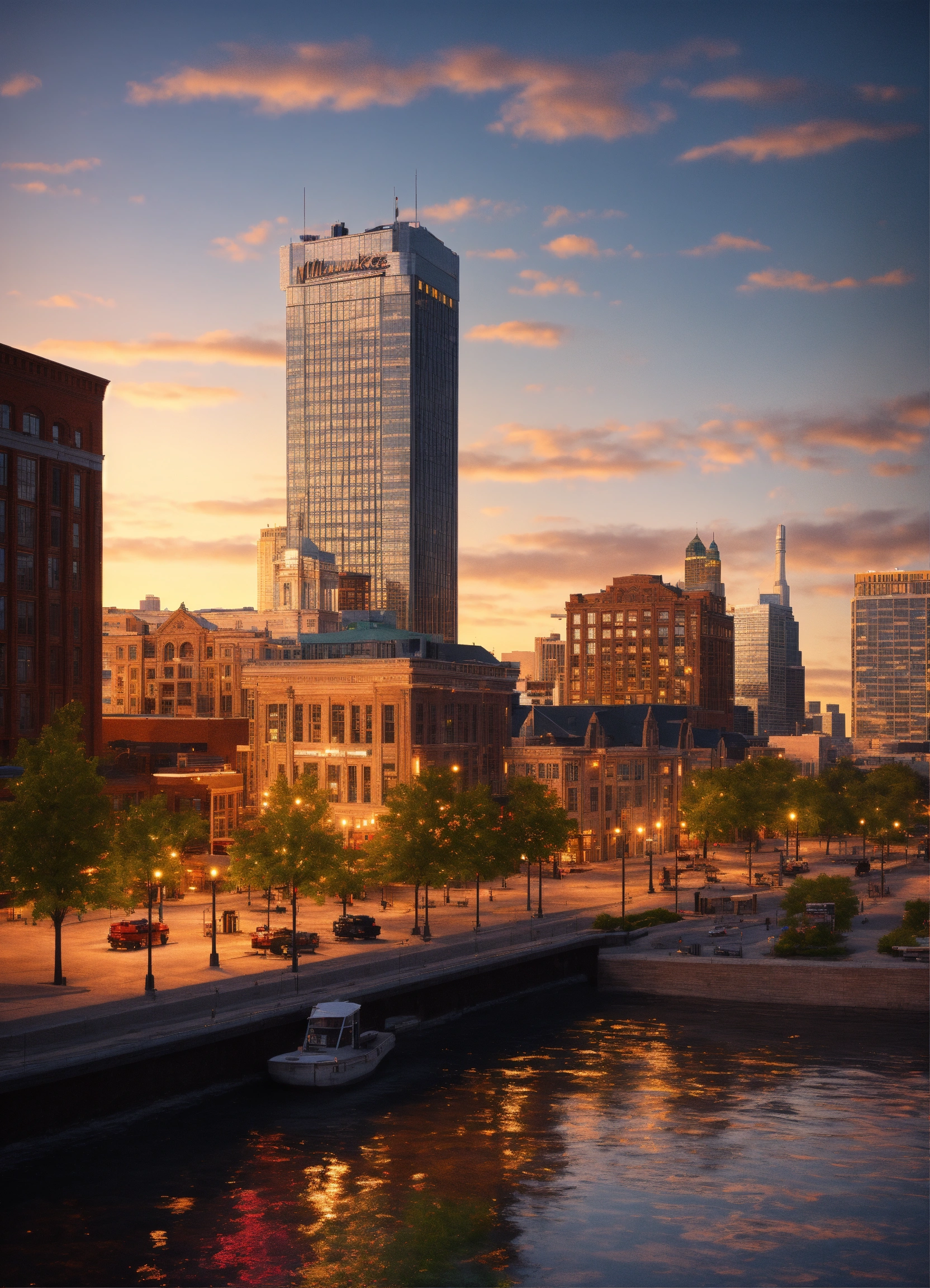 Lexica - Milwaukee, Wisconsin skyline, 4k render, hyperrealistic,
