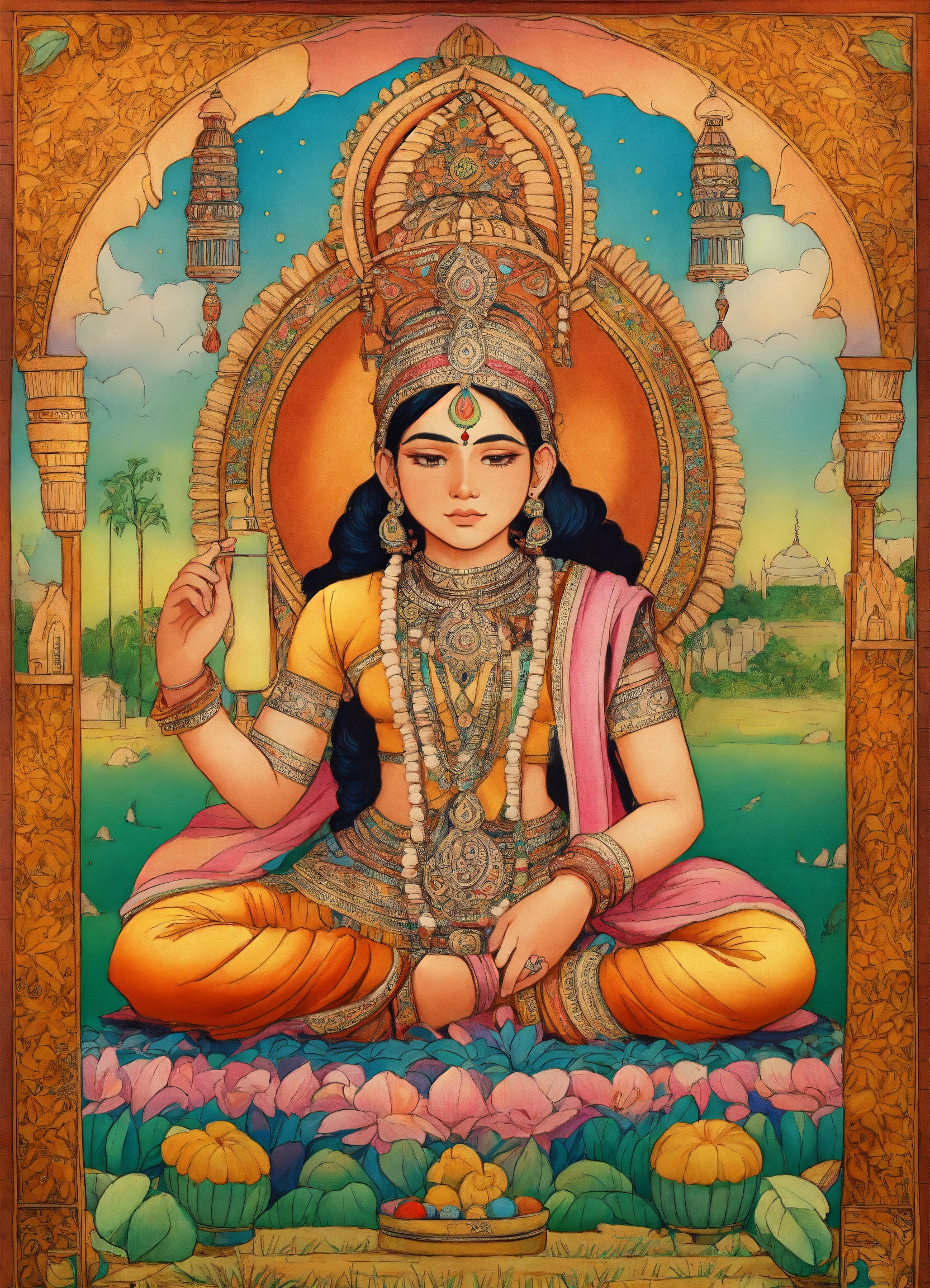 Lexica - Drawing traditional indian art symbols. Ultra HD, 8k ...