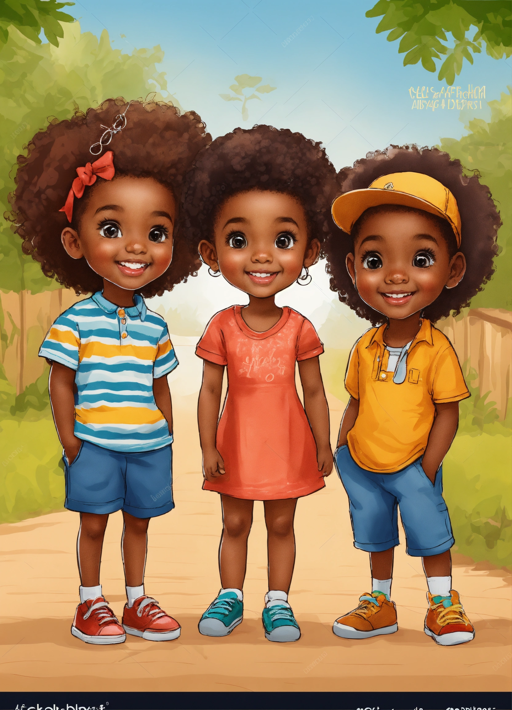 Lexica - Group of four African American kids, cute and adorable, fun ...