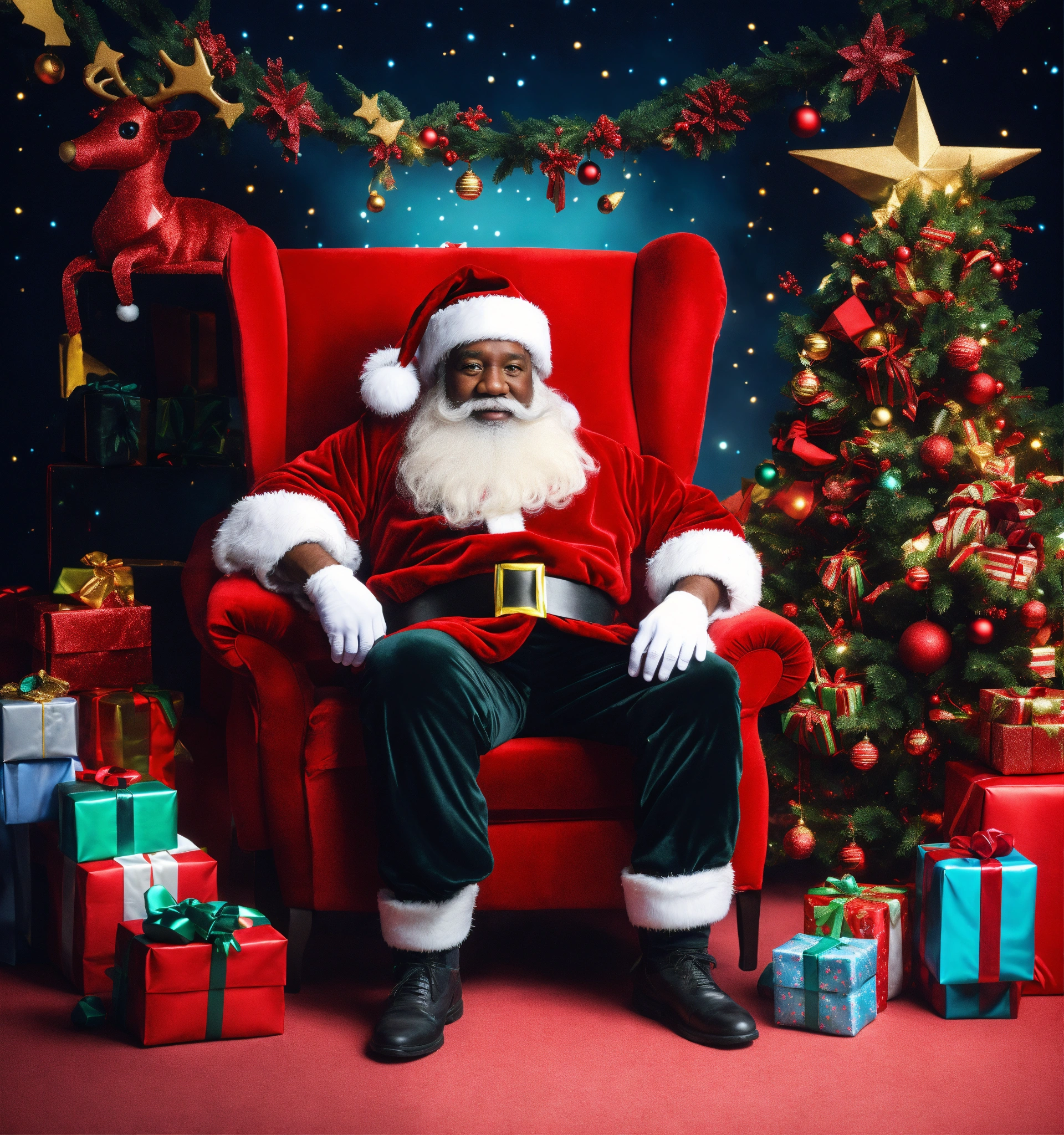 Santa 2024 Clause Sitting in Chair