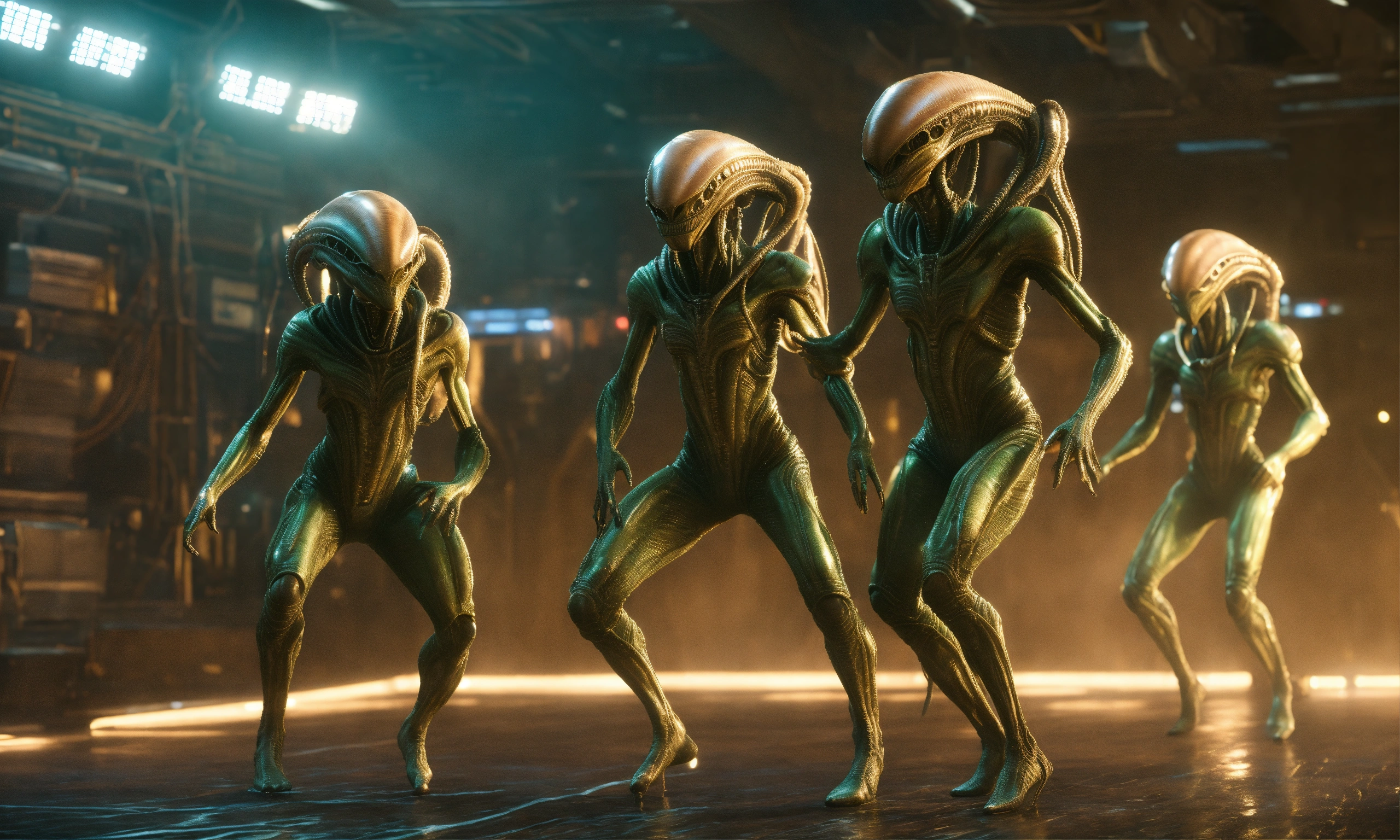 Lexica - Photo-realistic, very detailed, high resolution, aliens dancing