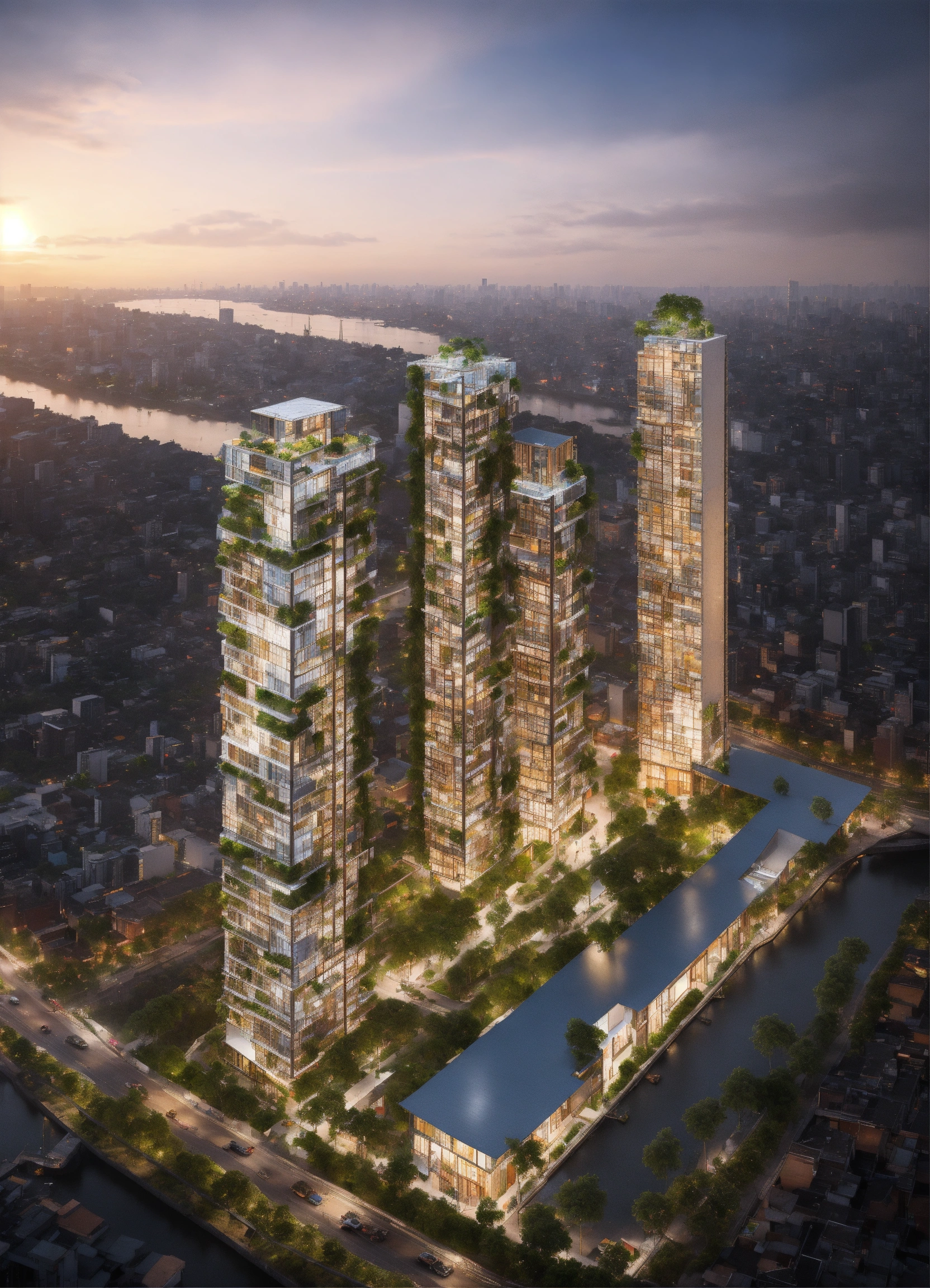 Lexica - Imagine a modular design of Ho Chi Minh city in 2050 where the ...