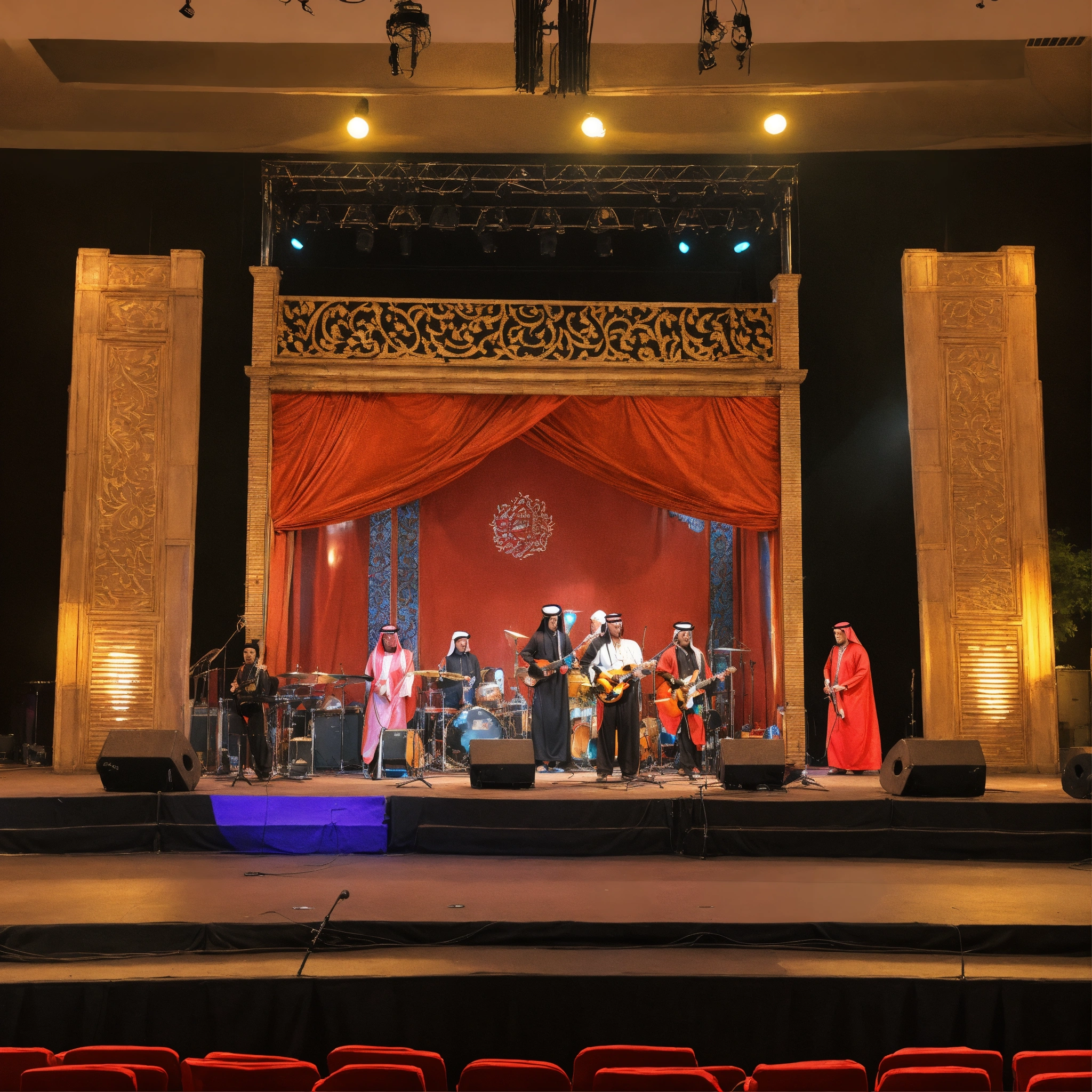 Lexica - Traditional Bahrain themed concert stage with live music bands