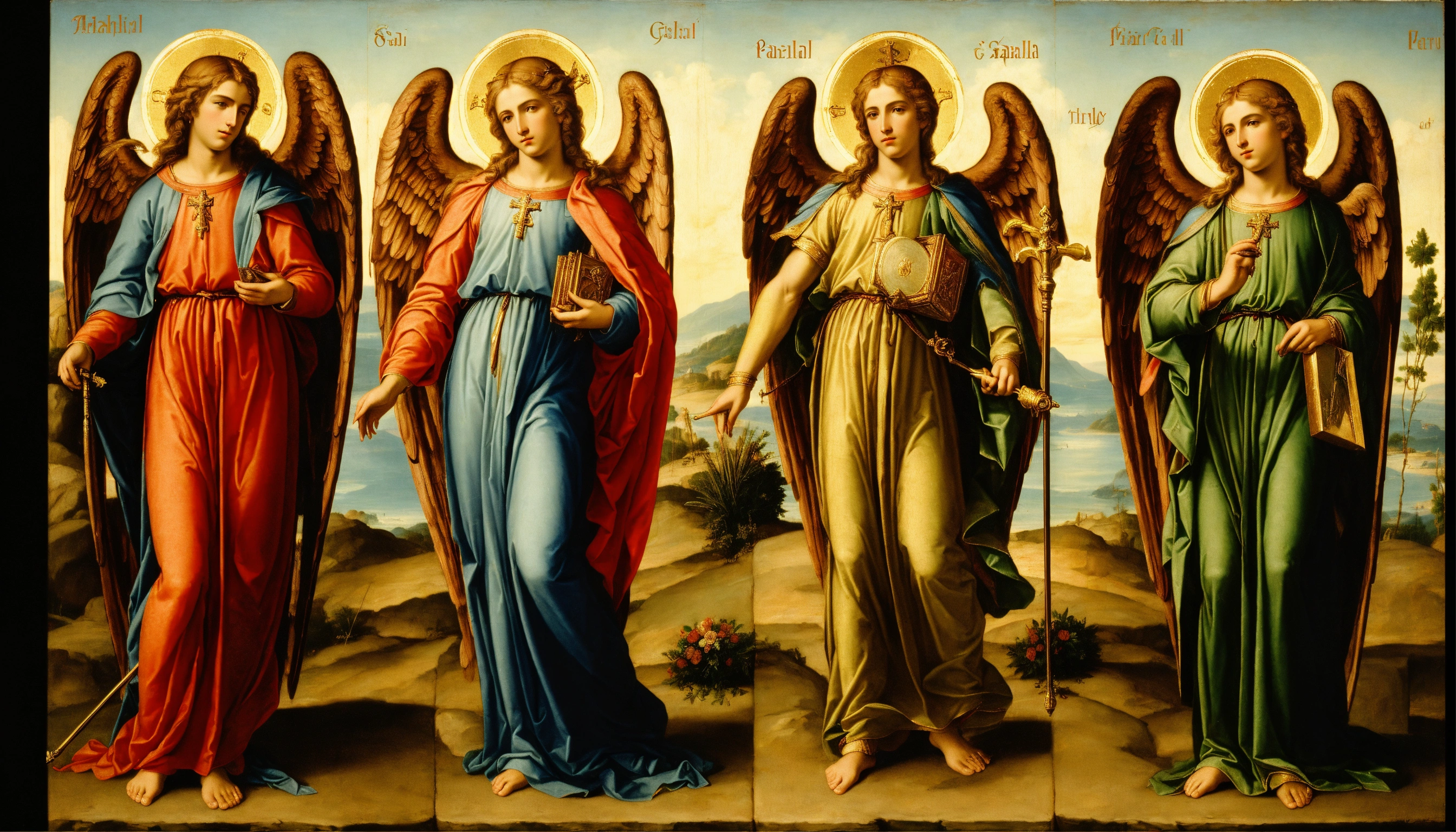 Lexica - High resolution image, 8k, of the three angels of God, Saint ...