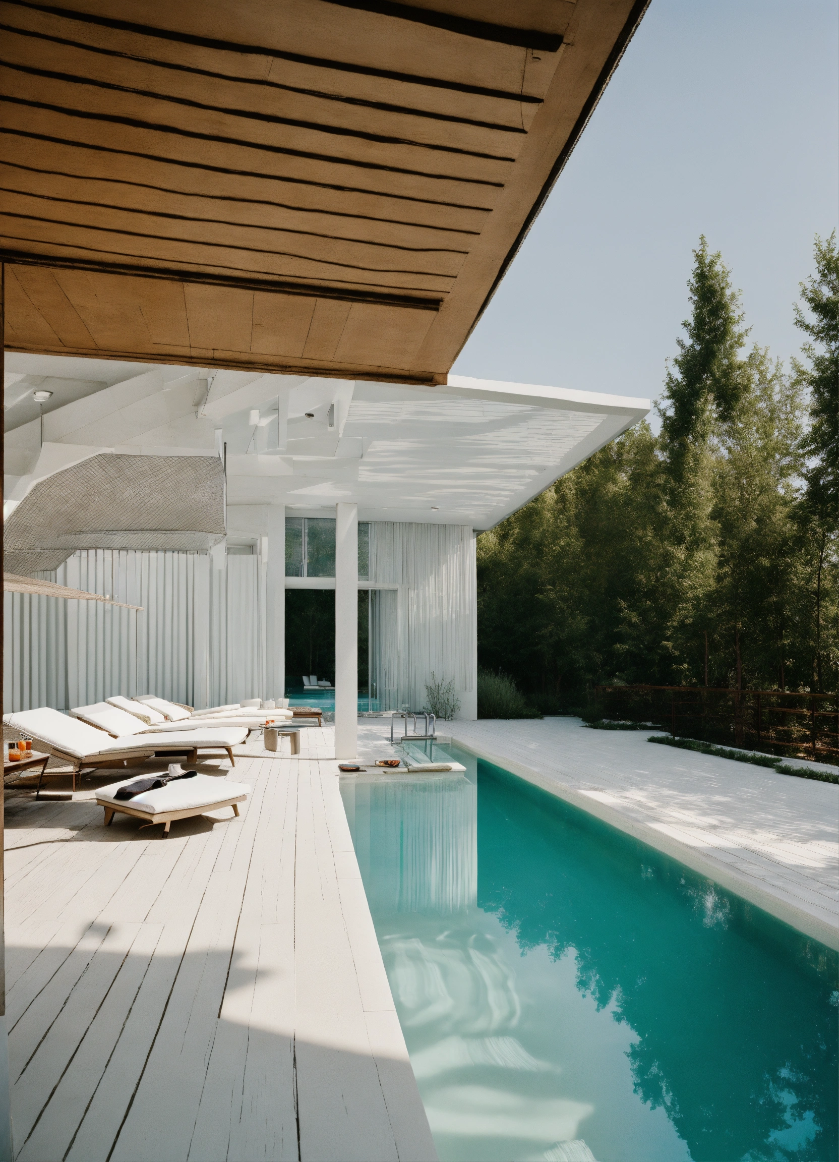 Lexica - Outdoor swimming pool ussr interior design minimalism white color