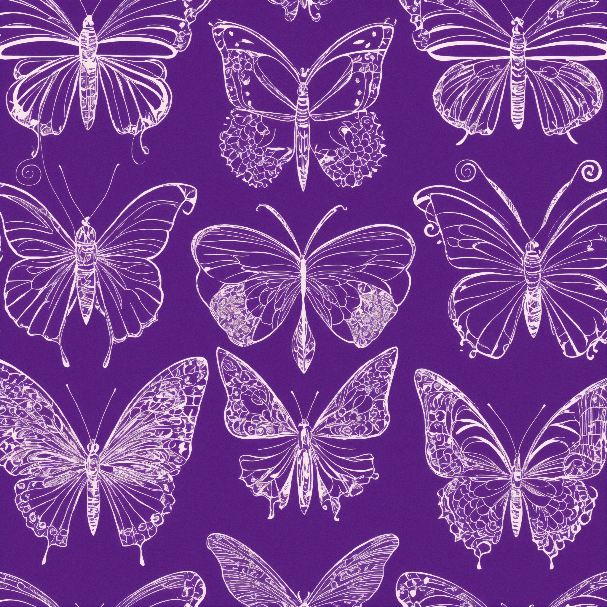 Lexica - Butterflies, art deco, purple, meticulous precision, clear ...
