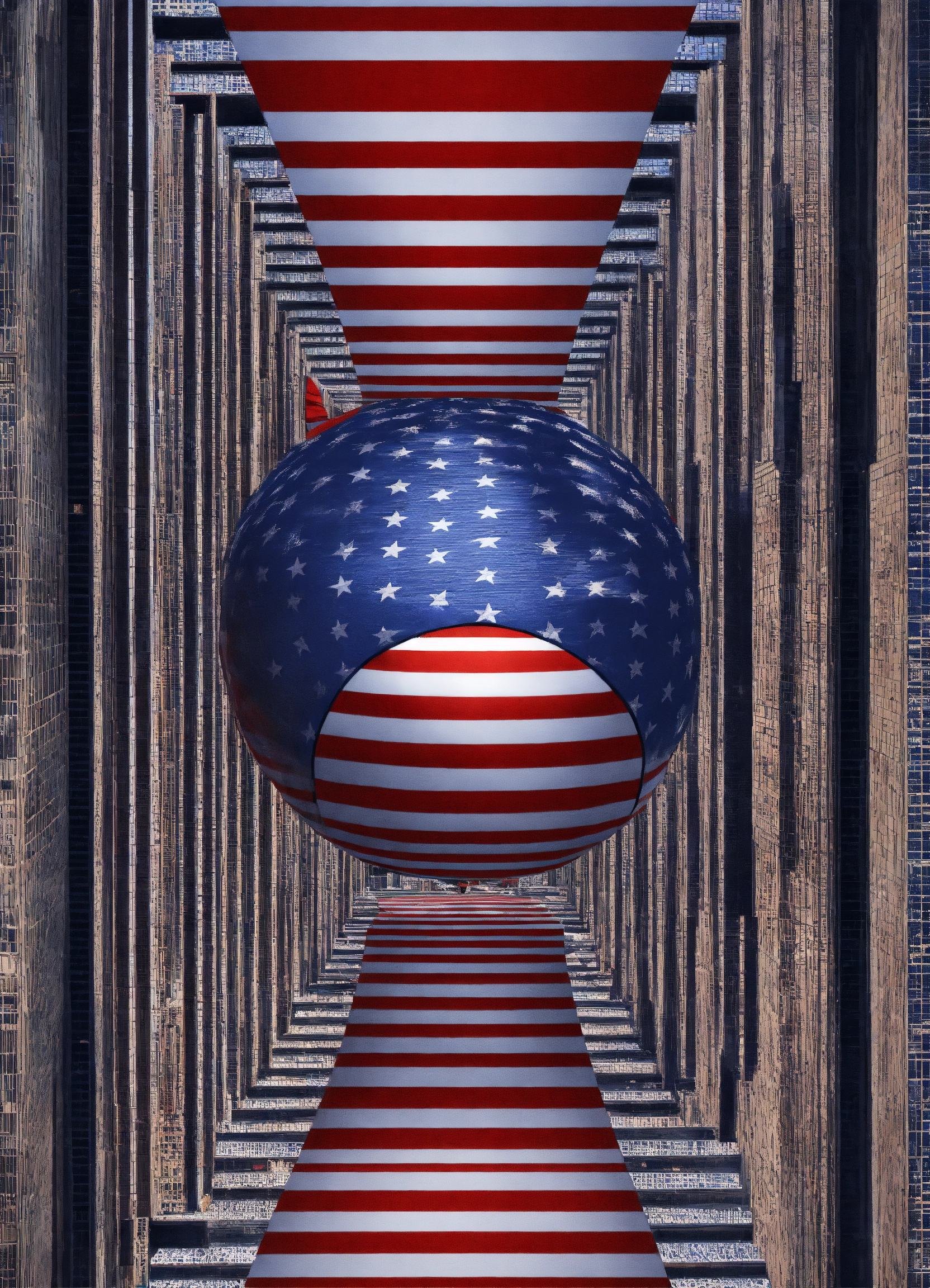 Lexica Optical illusion, mindbending, united states flag