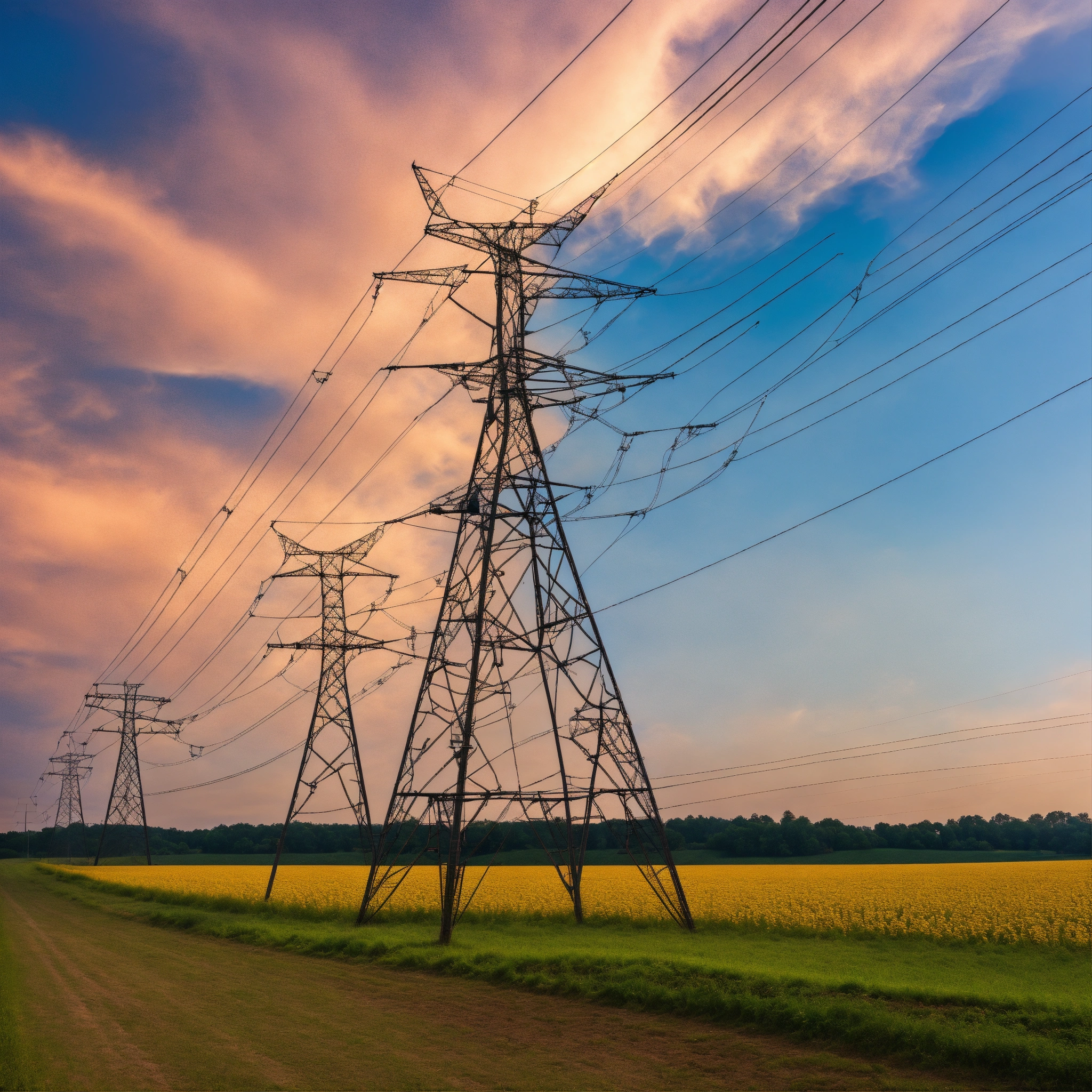 Lexica - A photo of a power line. The power line is running through a ...