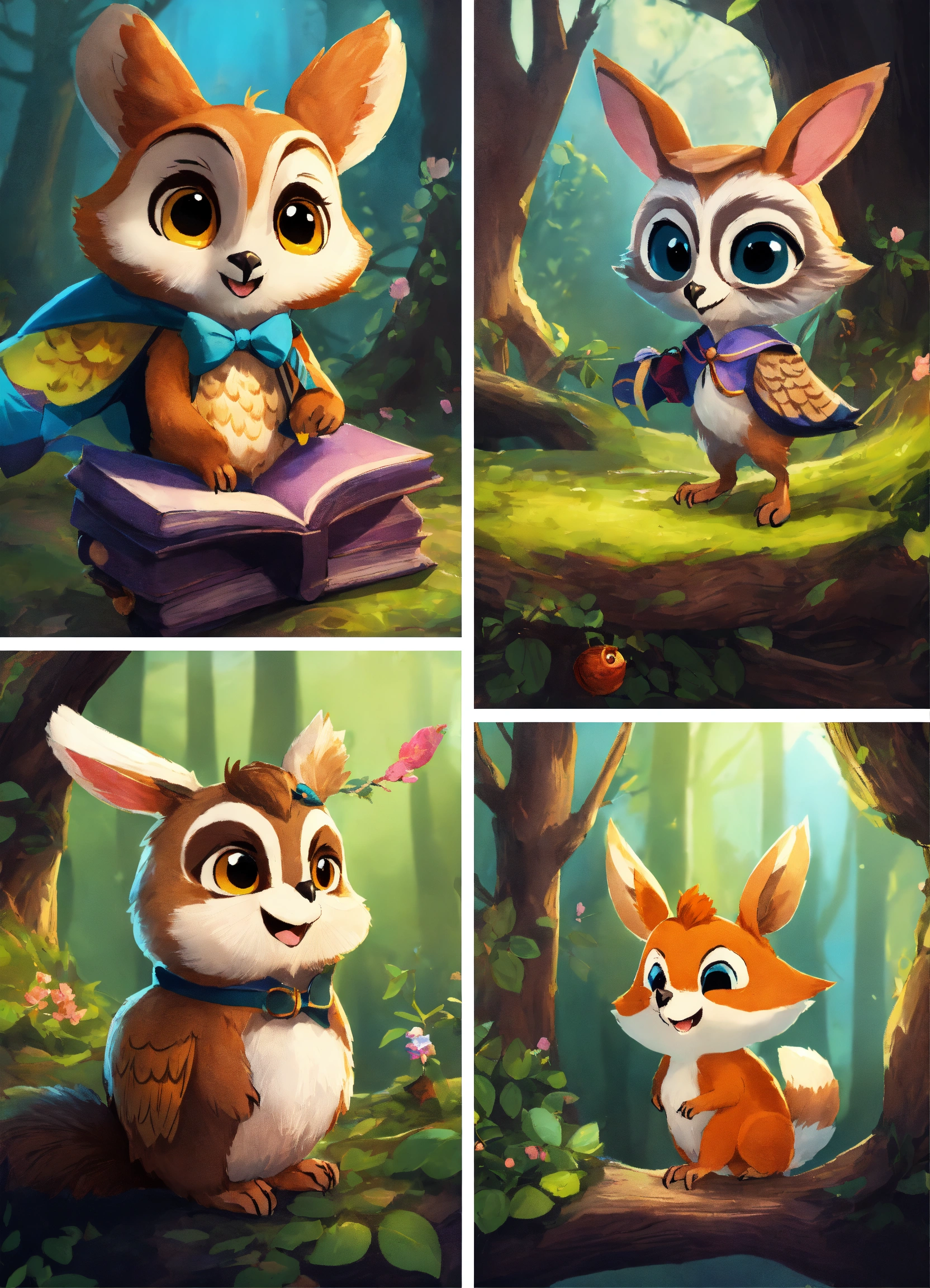 Lexica - Characters the owl, the agile rabbit, the raccoon to the ...