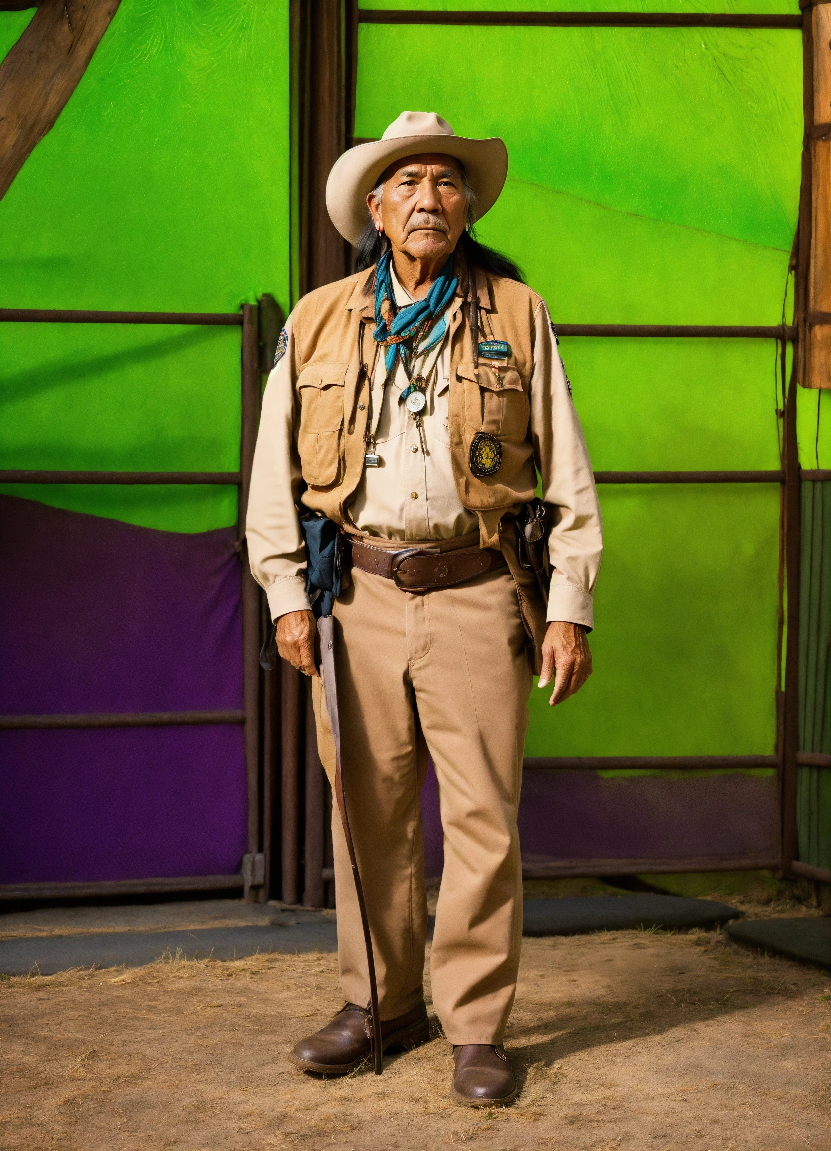 Lexica - Scared unique expressive old park ranger cherokee native ...
