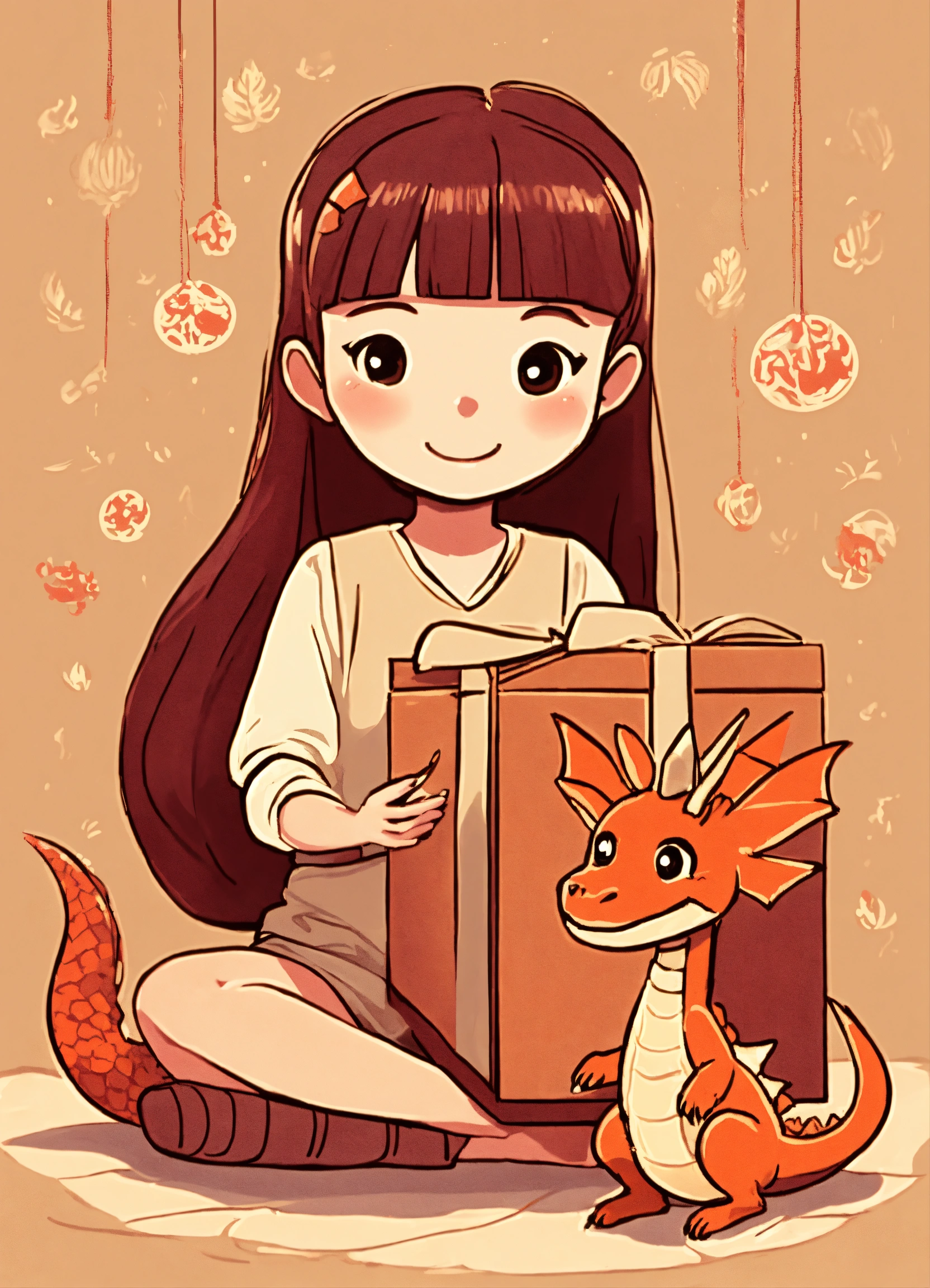 Lexica - The girl is holding a gift box with her arms outstretched, on ...