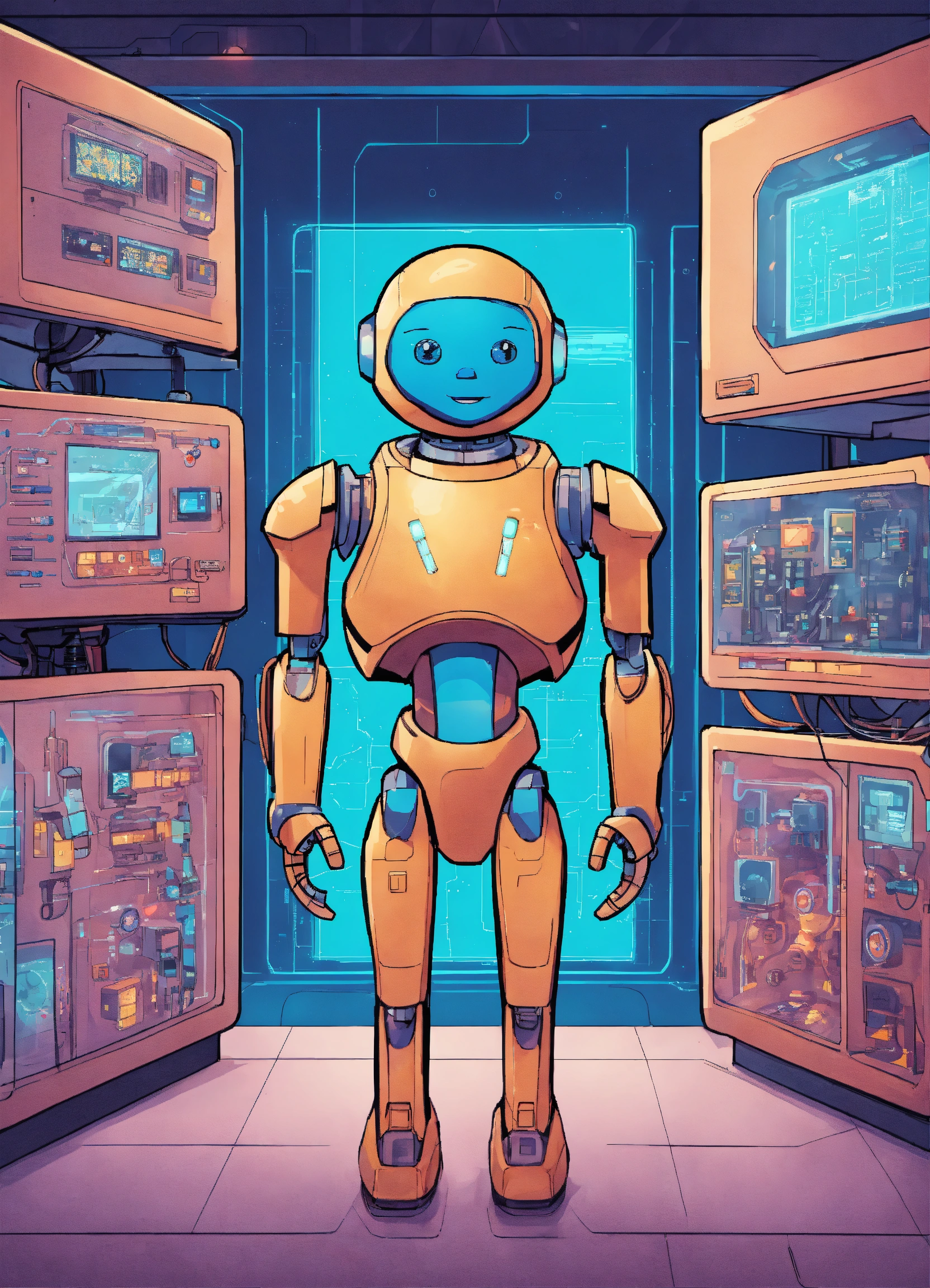 Lexica - Marvel style cartoon of a machine learning-powered humanoid ...