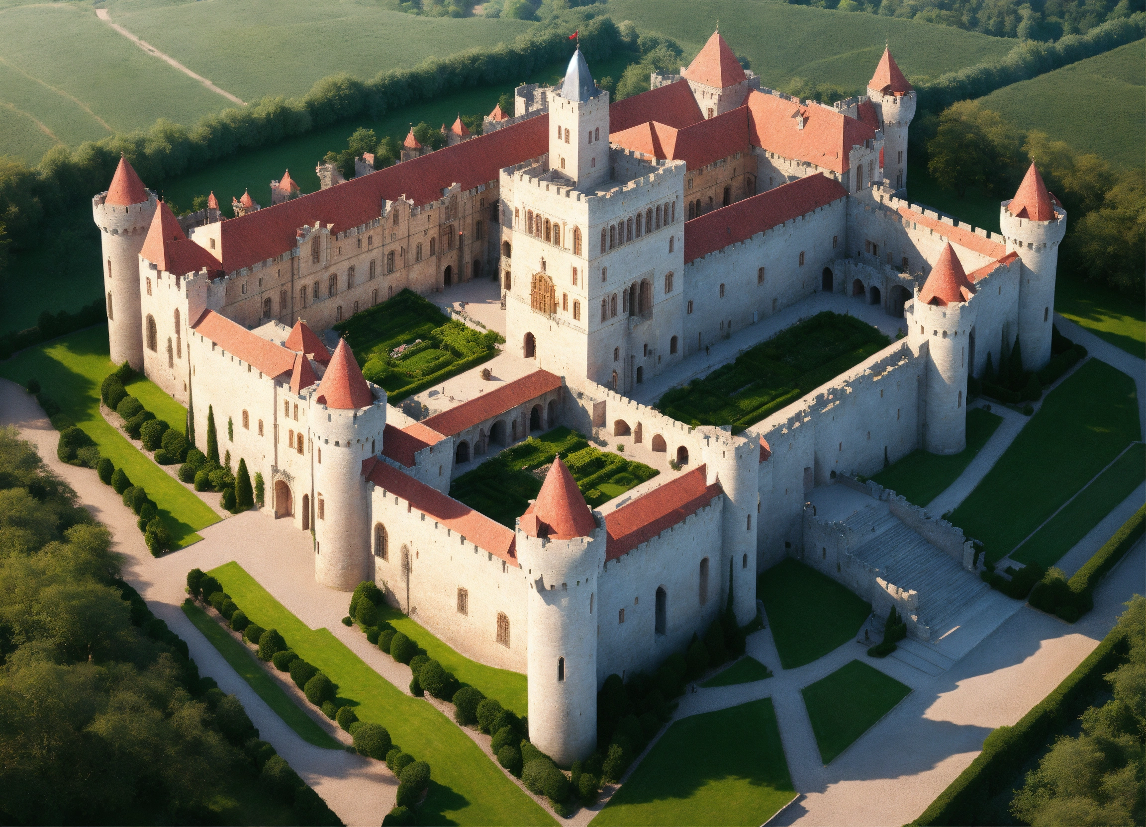 Lexica - Ultra realistic, photorealistic, bird's eye view of a medieval ...