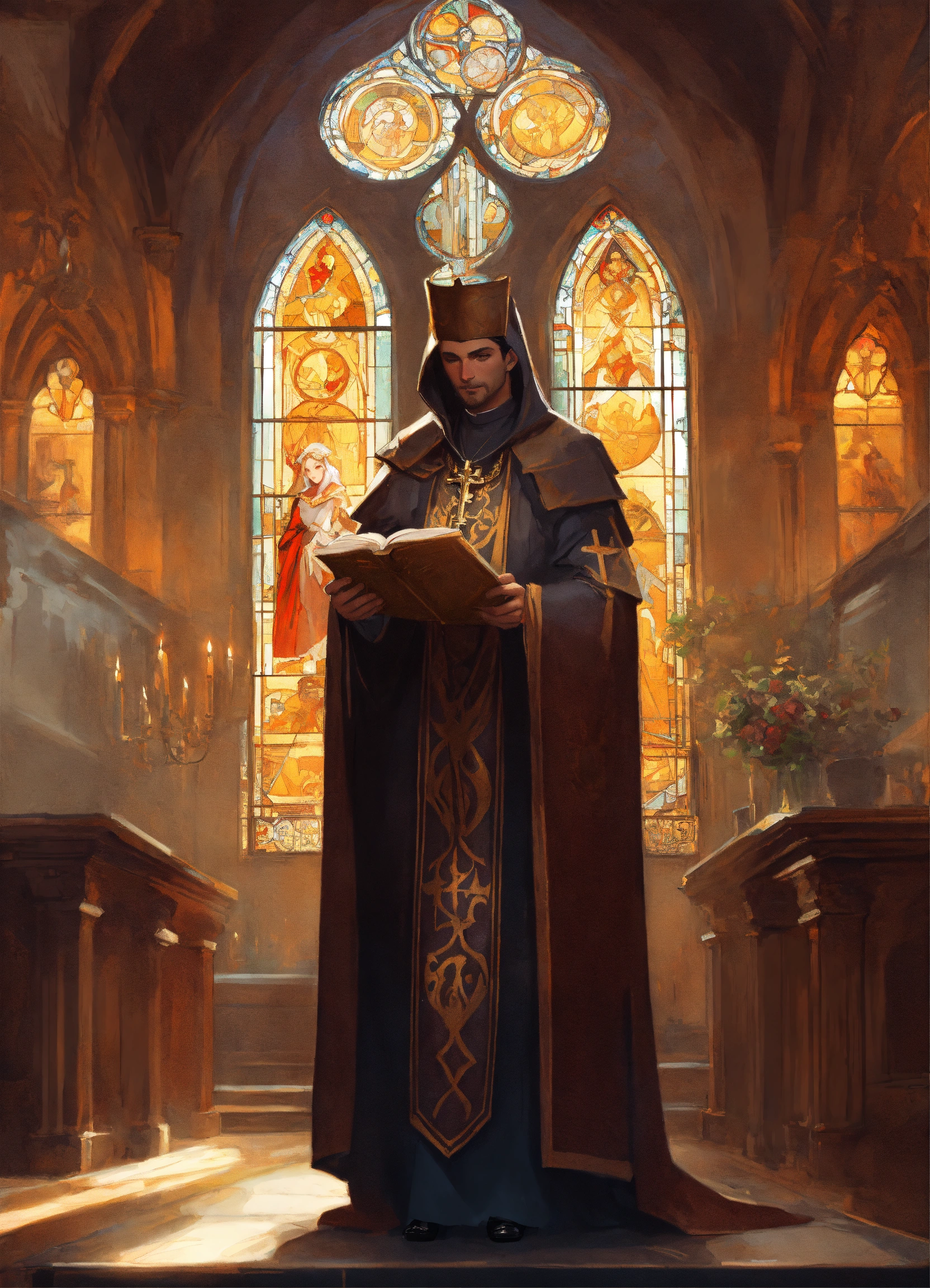 Lexica Priest Medieval In Church Art By Artgerm And Greg Rutkowski 