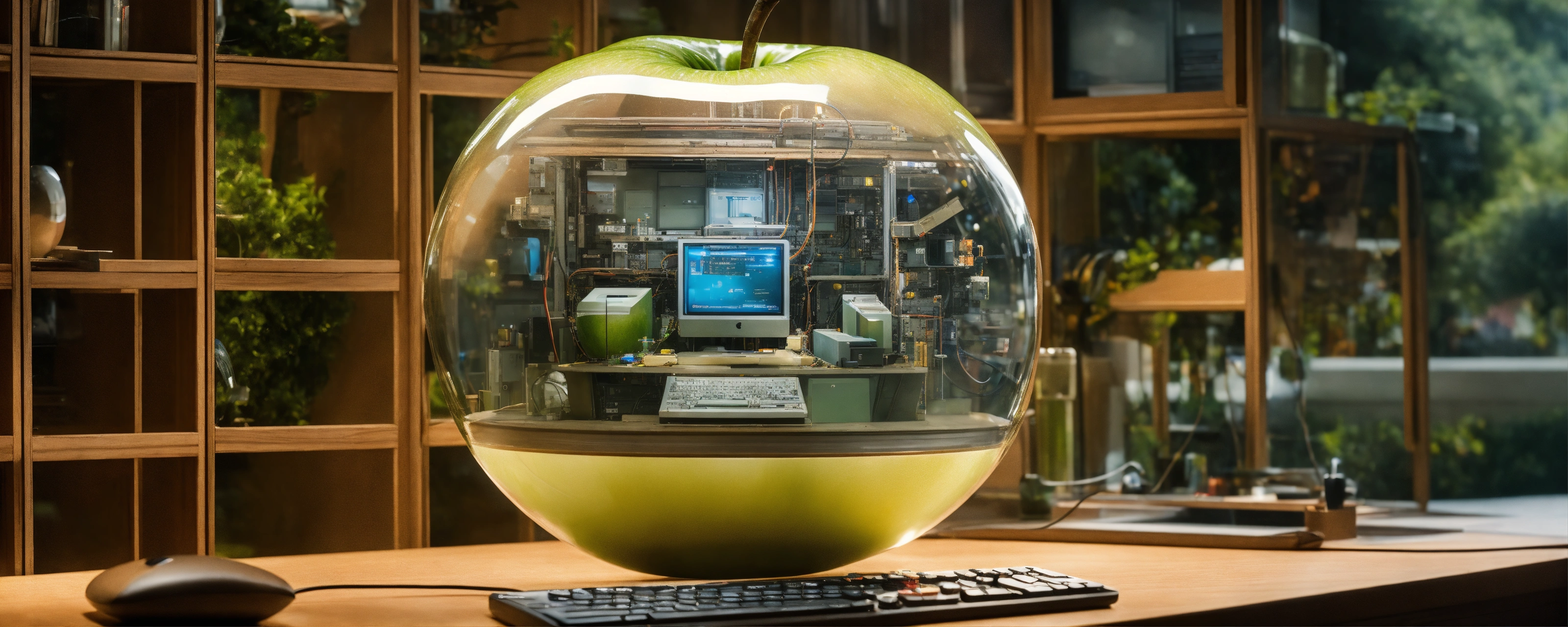 Lexica - A photorealistic close-up view from inside a giant transparent ...
