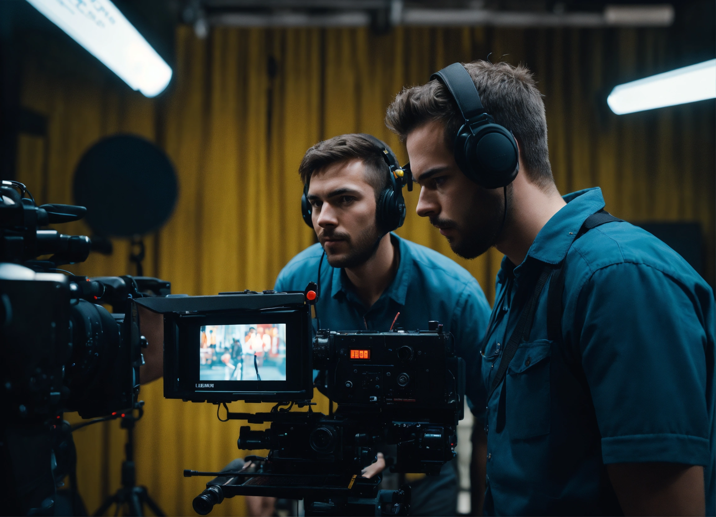 Lexica - The operator looks directly into the frame, he is under the ...