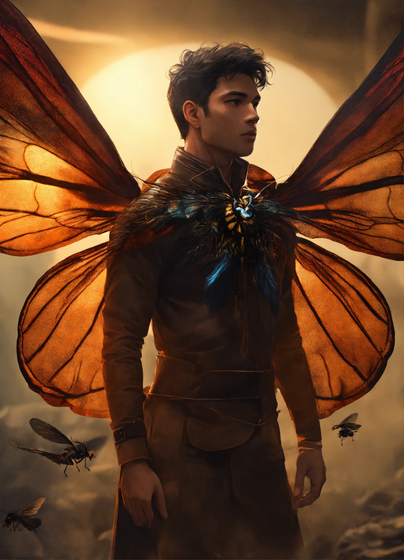 Lexica - A human male with fly wings