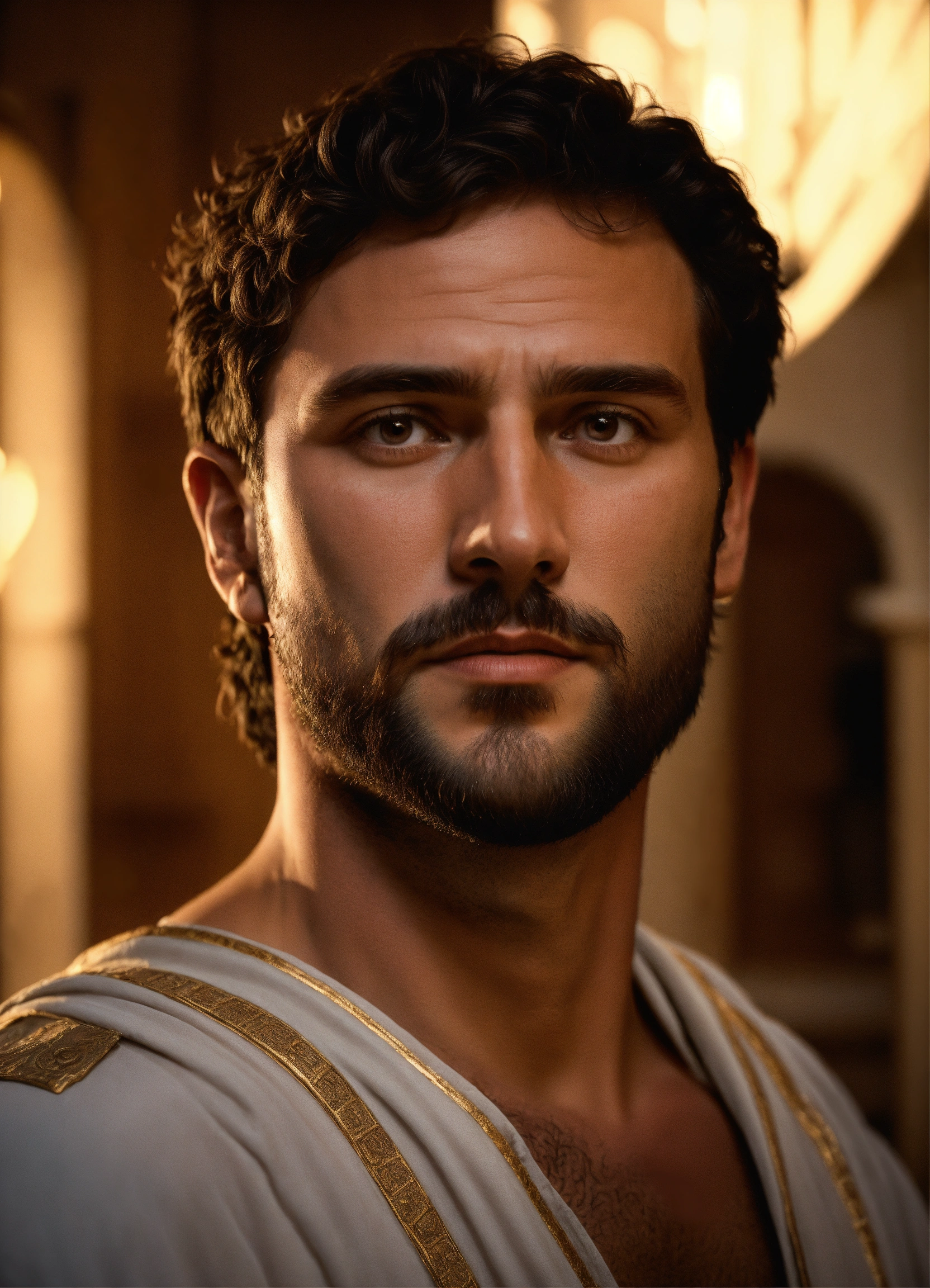 Lexica - A young rich roman man wearing a light-colored tunic, smart ...