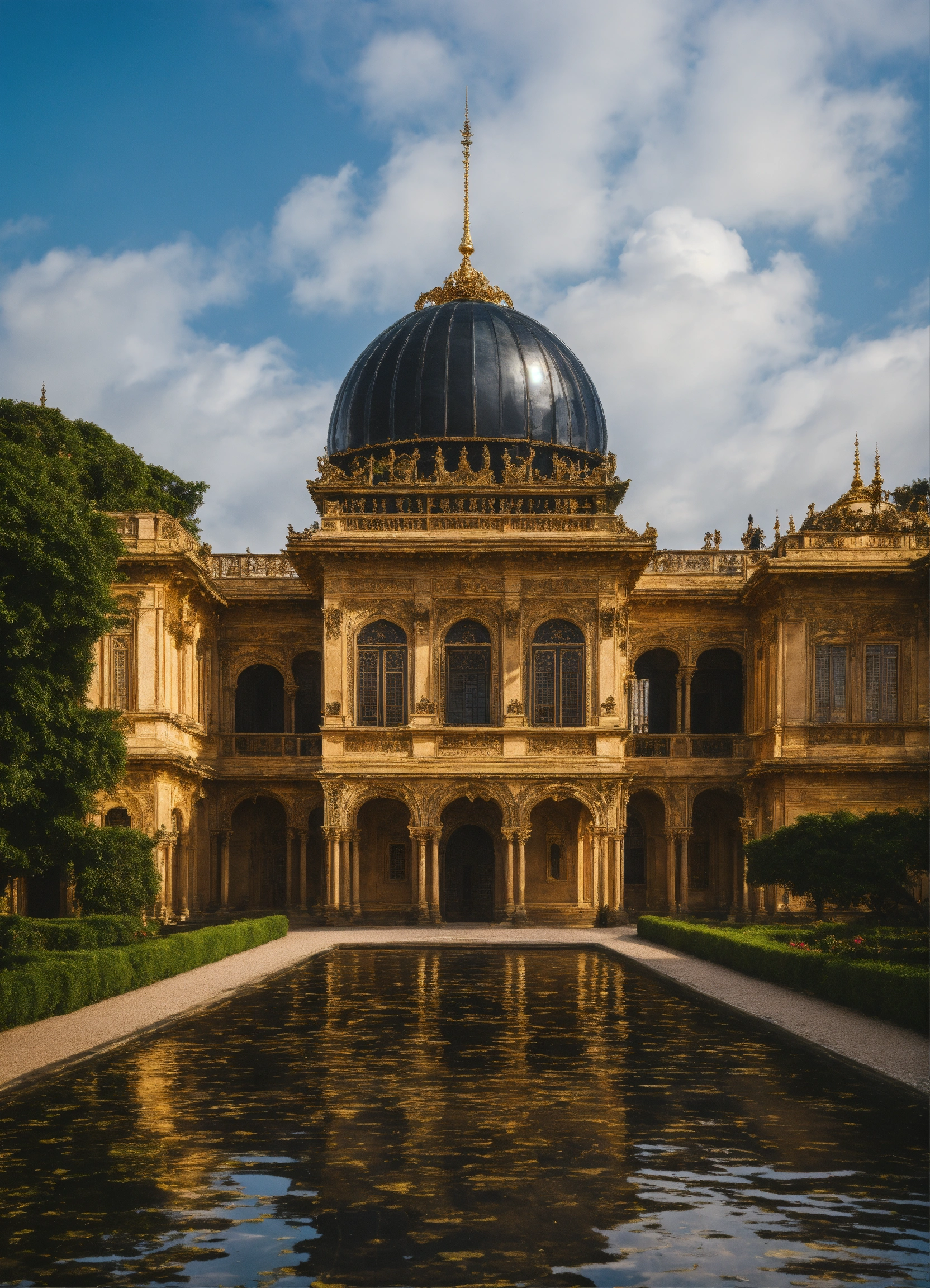 Lexica - A palace with a dome and black royal family