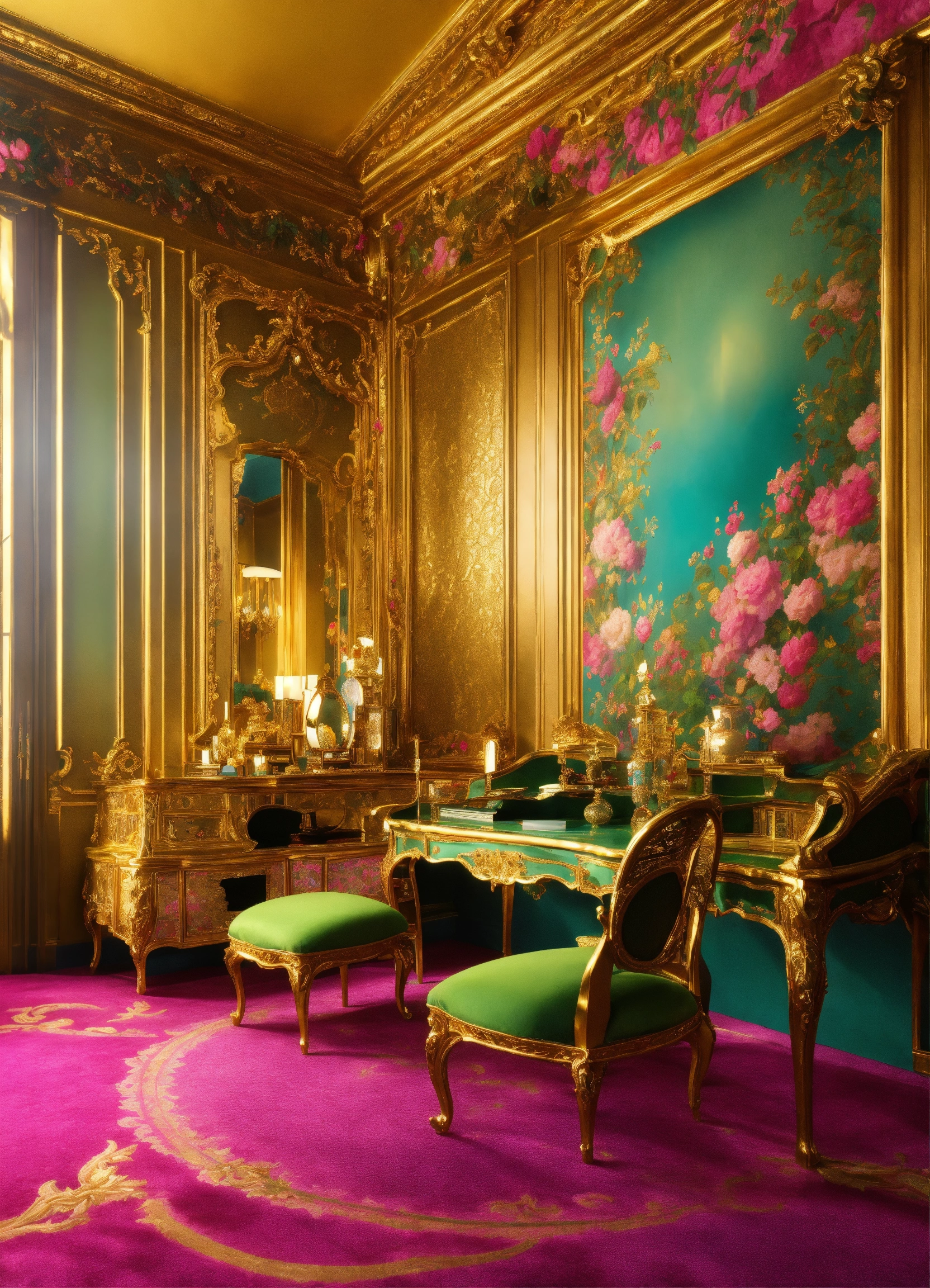 Lexica - Futuristic beautiful French mansion interior glamorous ...