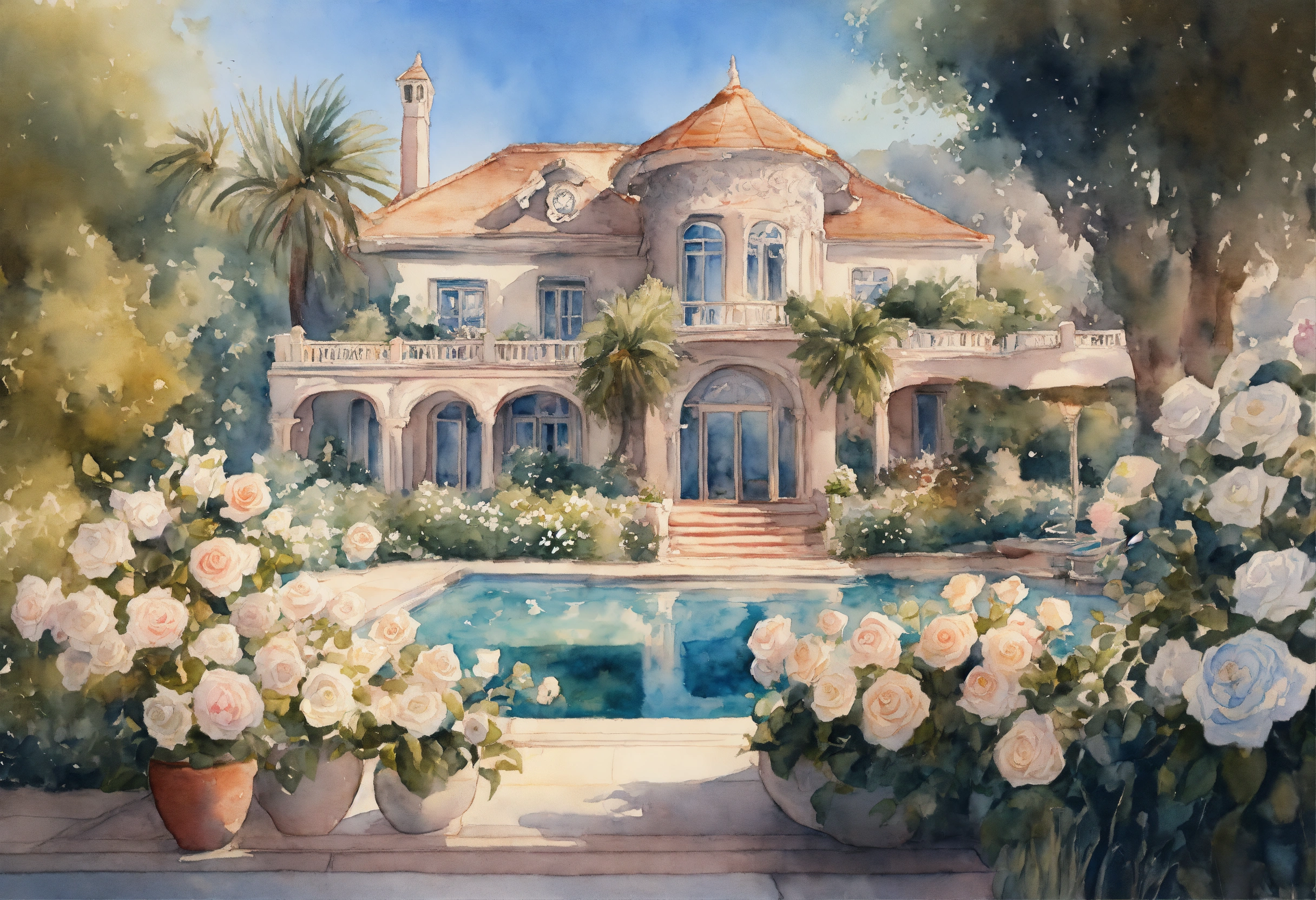 Lexica - Watercolour painting, pastel colours, warm light, intricate ...