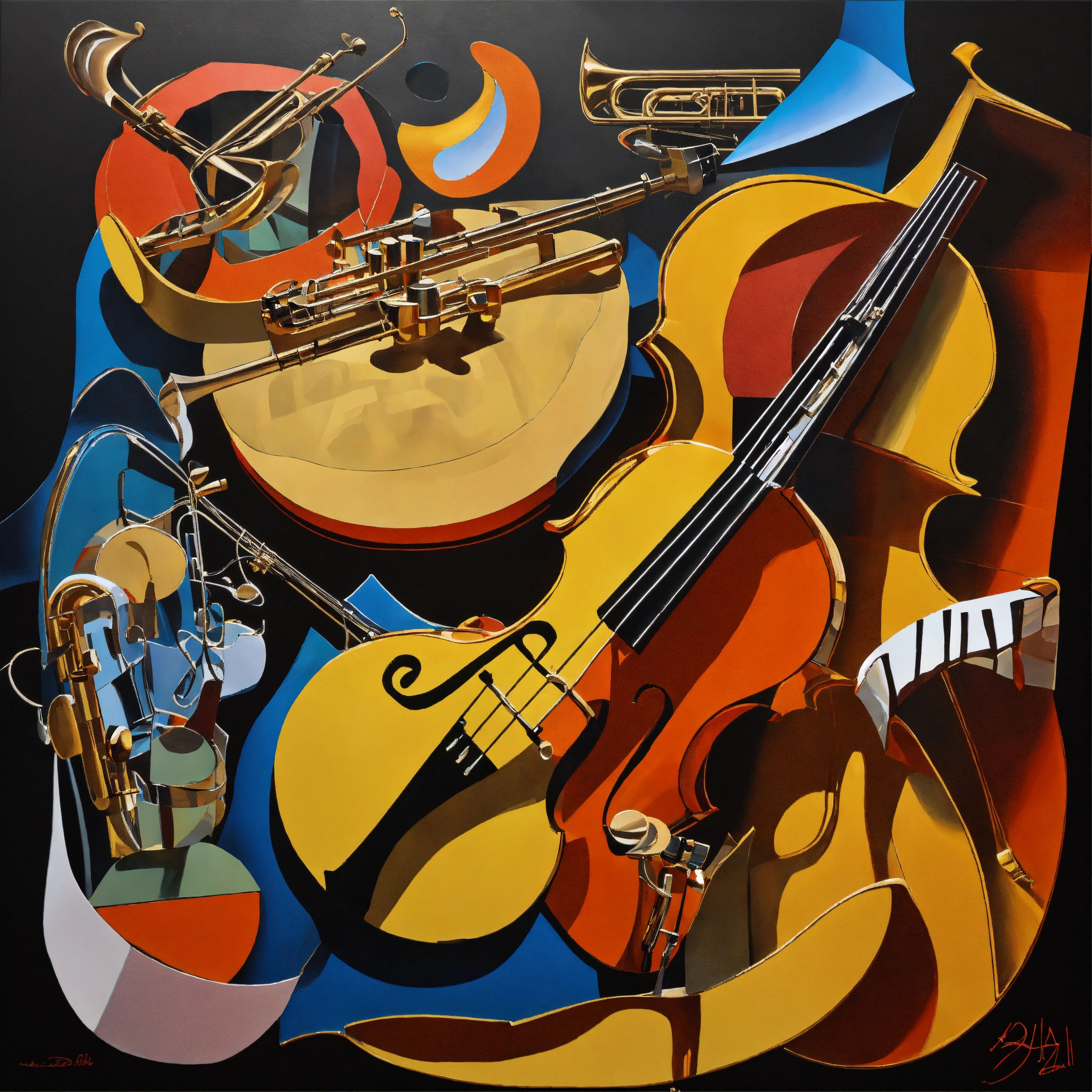 Lexica - Produce a electrifying 3D cubist-inspired painting of jazz ...