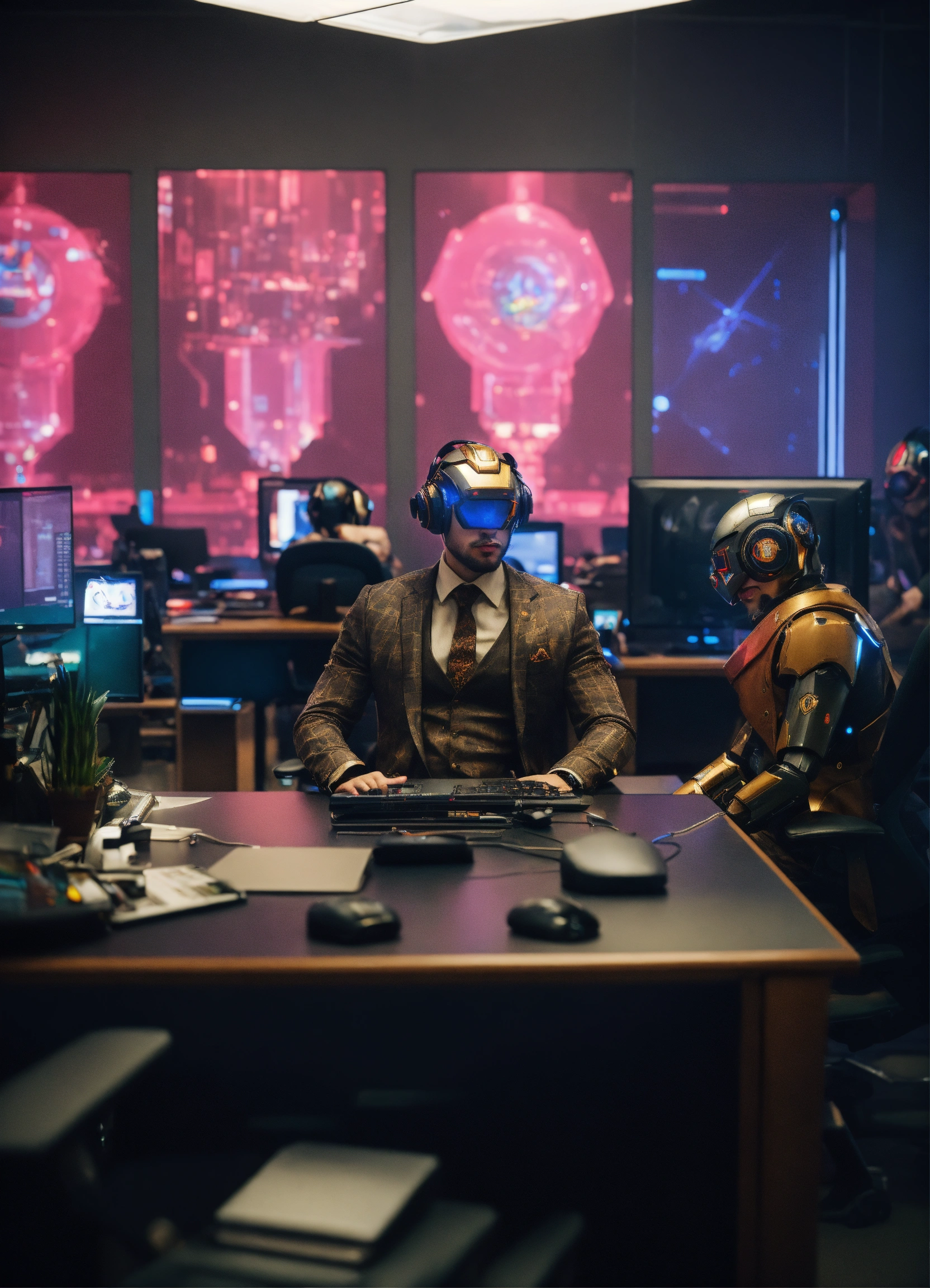 Lexica - Wide angle Environmental shot of AI Augmented Human ...