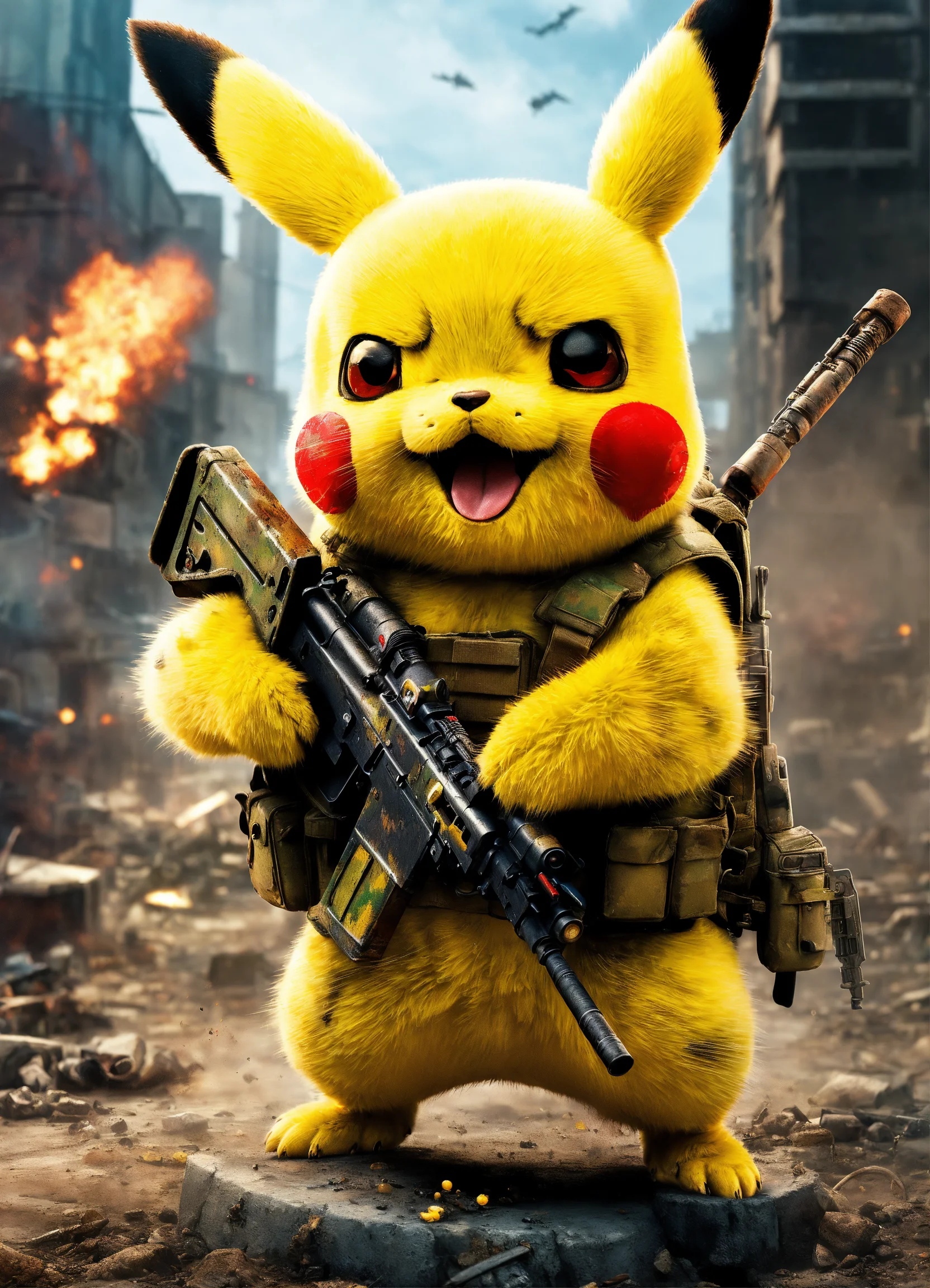 Lexica - Pikachu used in a war