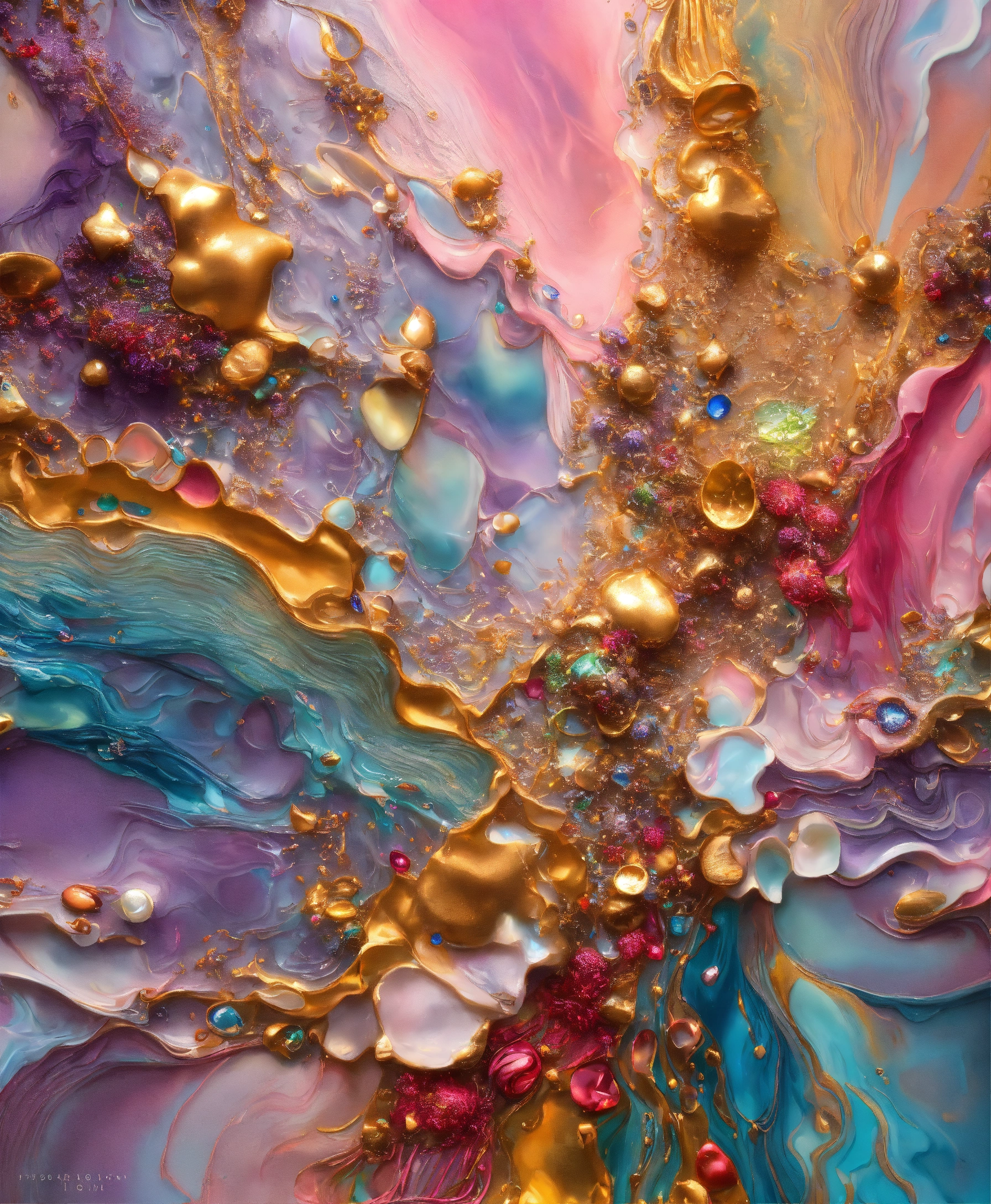 Lexica - Colorful abstract painting oil and water complex complicated ...